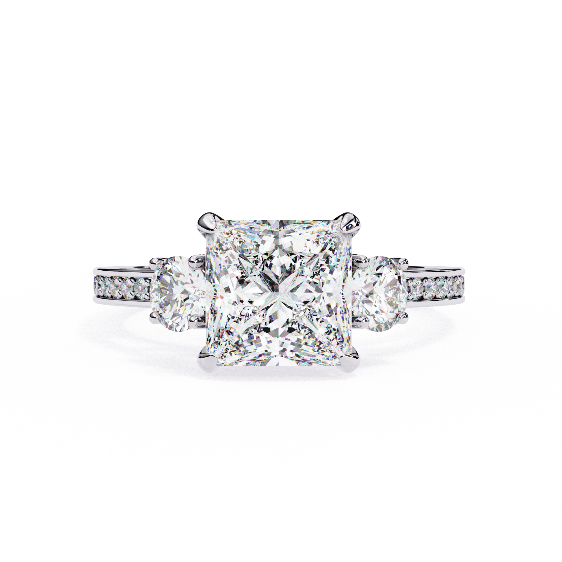 Valeria — Oval cut lab grown and natural diamond engagement ring — bypass, solitaire — 18k white gold and platinum — Carat House