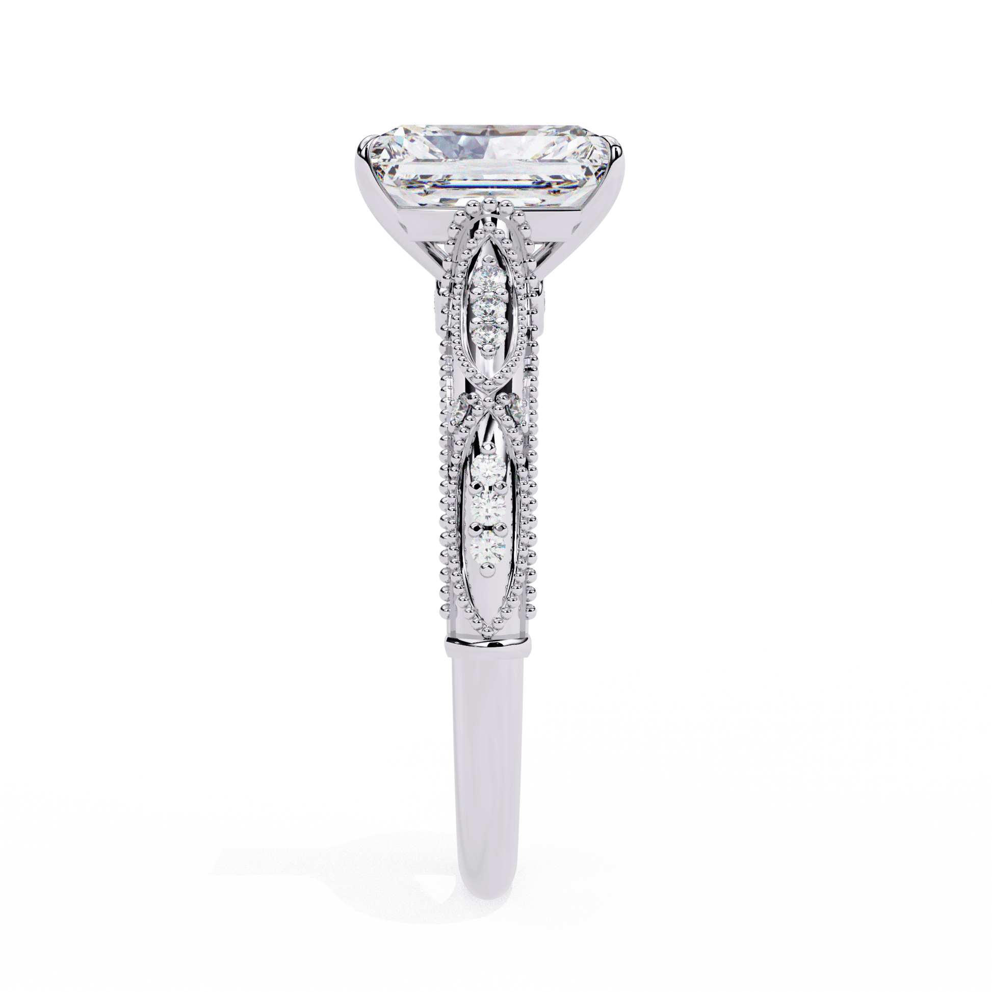 Saskia — Round cut lab grown and natural diamond engagement ring — hidden halo, halo, cathedral — Carat House