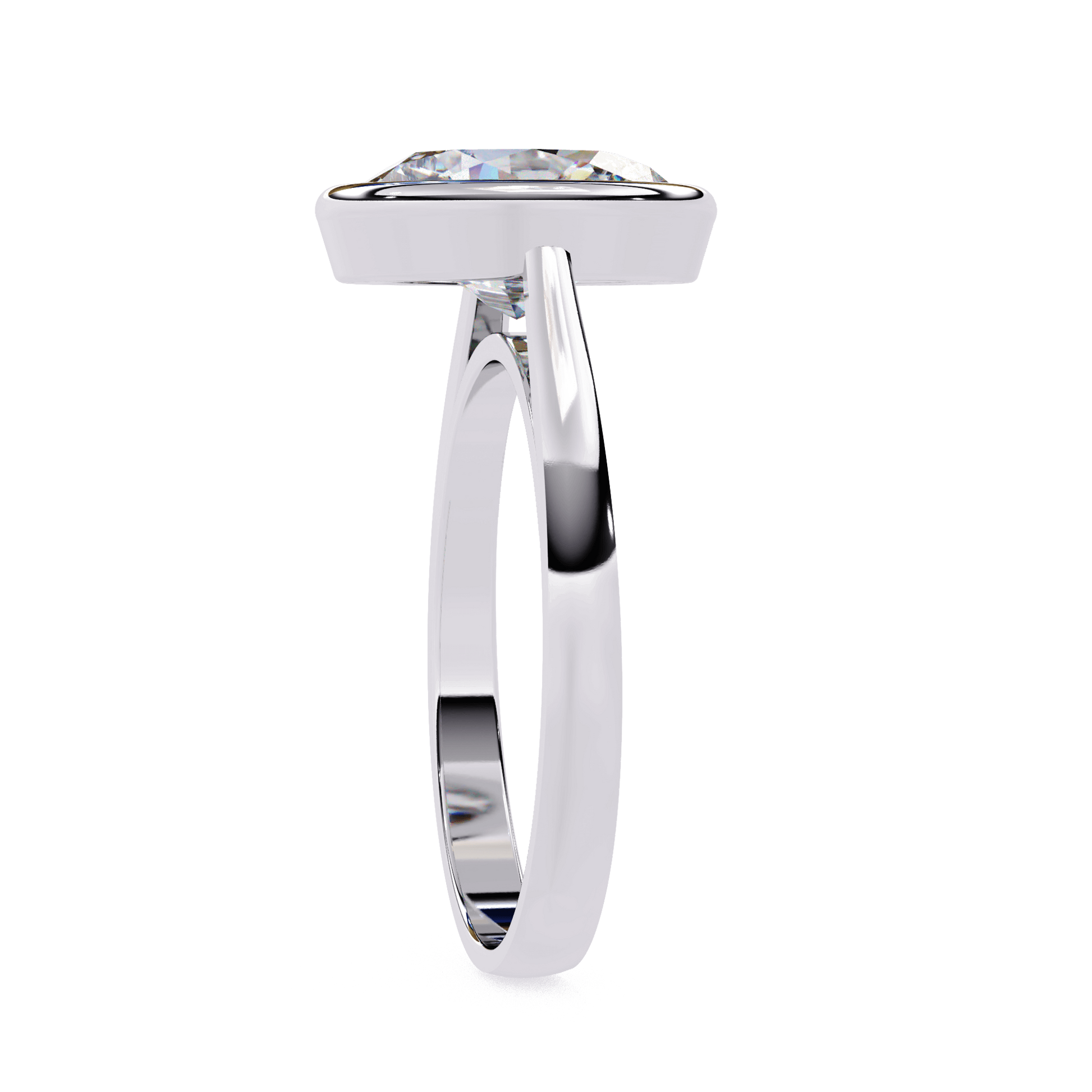 Sylvana — Oval cut lab grown and natural diamond engagement ring — bezel, cathedral, solitaire — Carat House