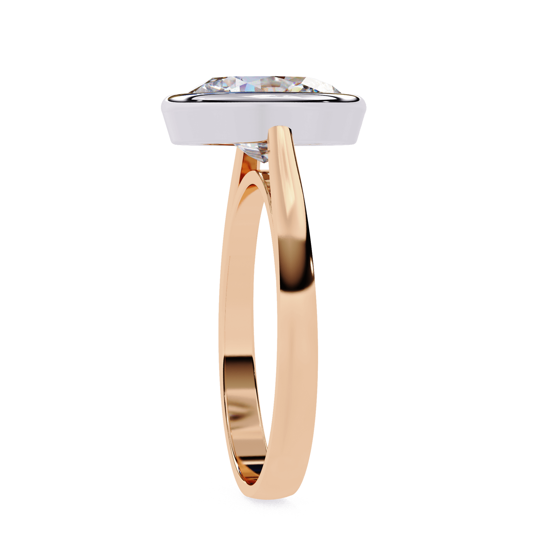 Sylvana — Oval cut lab grown and natural diamond engagement ring — bezel, cathedral, solitaire — Carat House