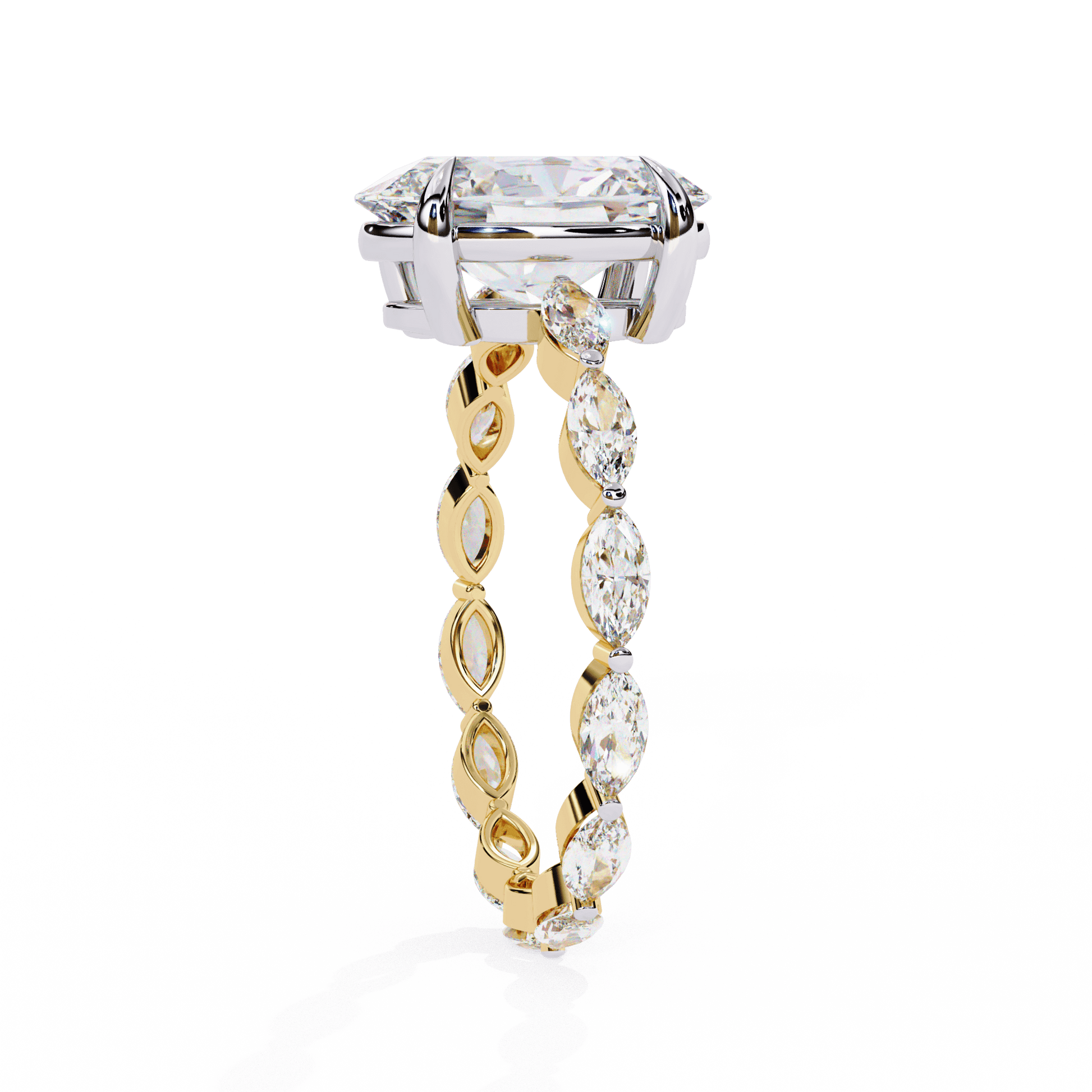 Ember — Oval cut lab grown and natural diamond engagement ring, side stones — Carat House