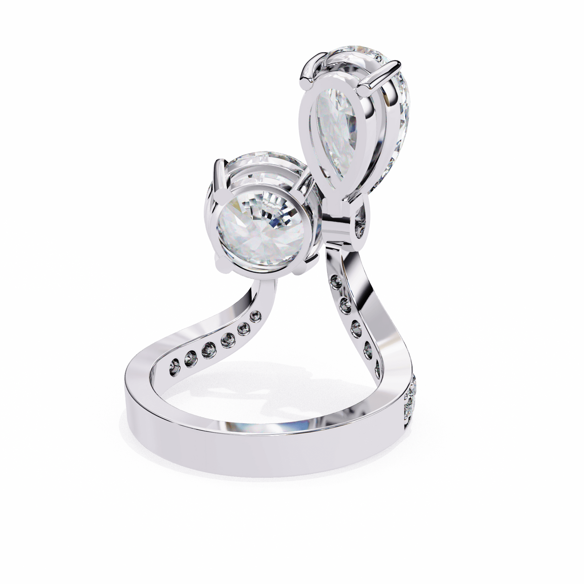 Elegant Ellie Open Toi et Moi ring by Carat House Dubai featuring a unique intertwined design and sparkling gemstones.