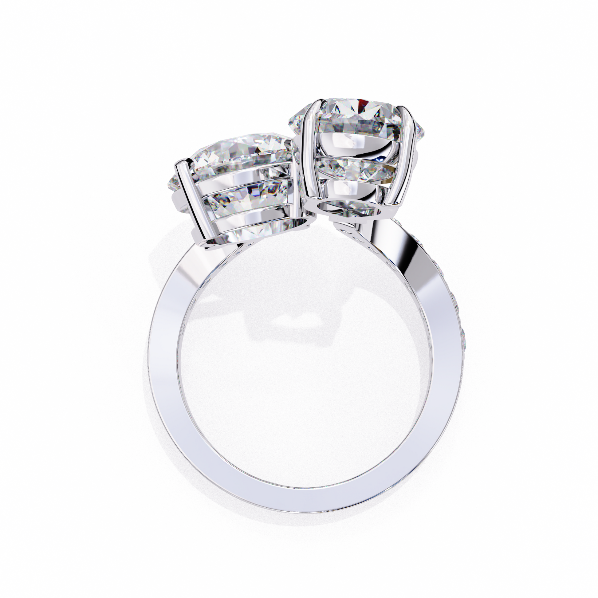 Ellie open toi et moi diamond engagement ring by Carat House Dubai featuring a modern design with sparkling gemstones.