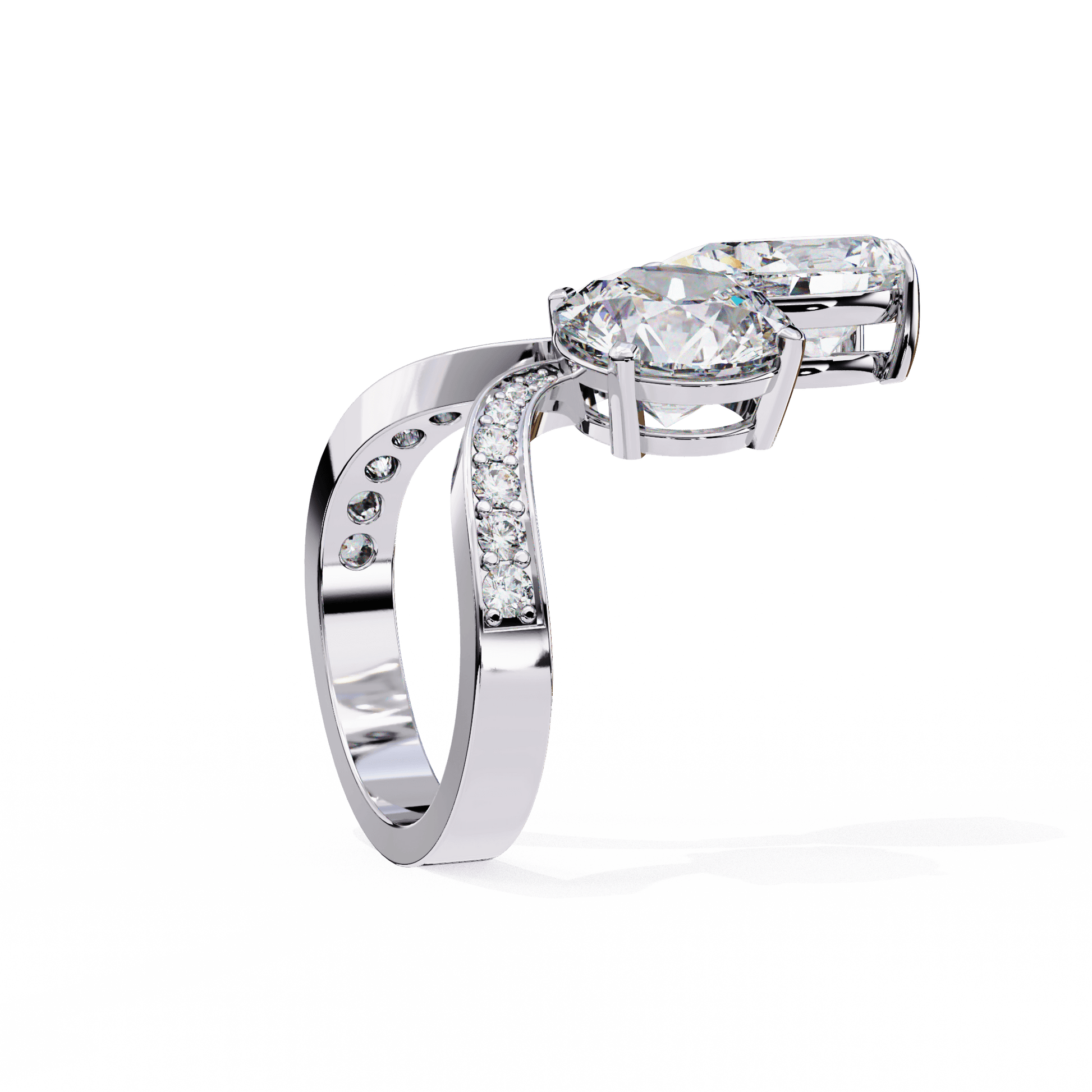 Ellie The Open Toi et Moi by Carat House Dubai featuring a stunning diamond and gold ring with an elegant design.