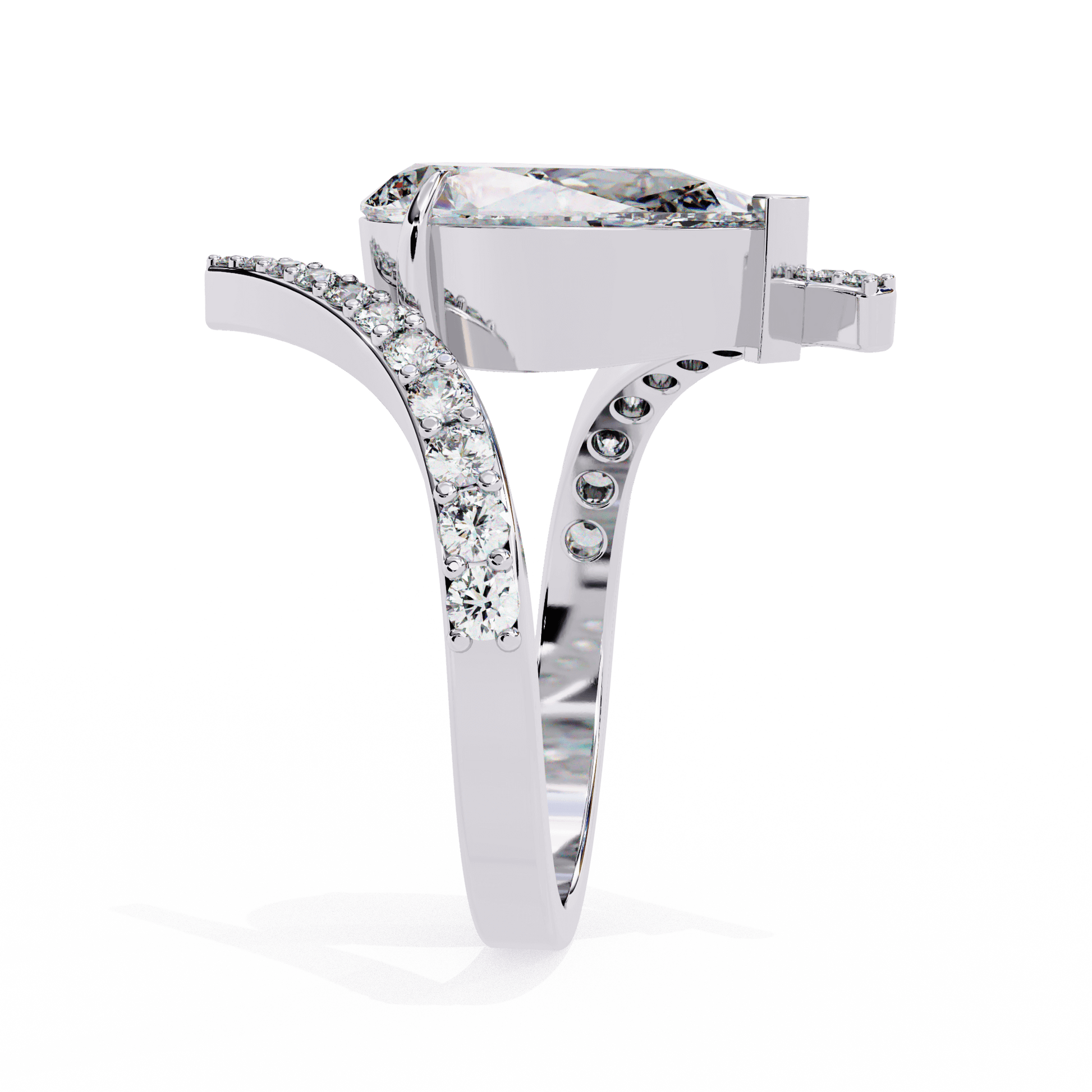 Mila — Pear cut lab grown and natural diamond engagement ring — Carat House