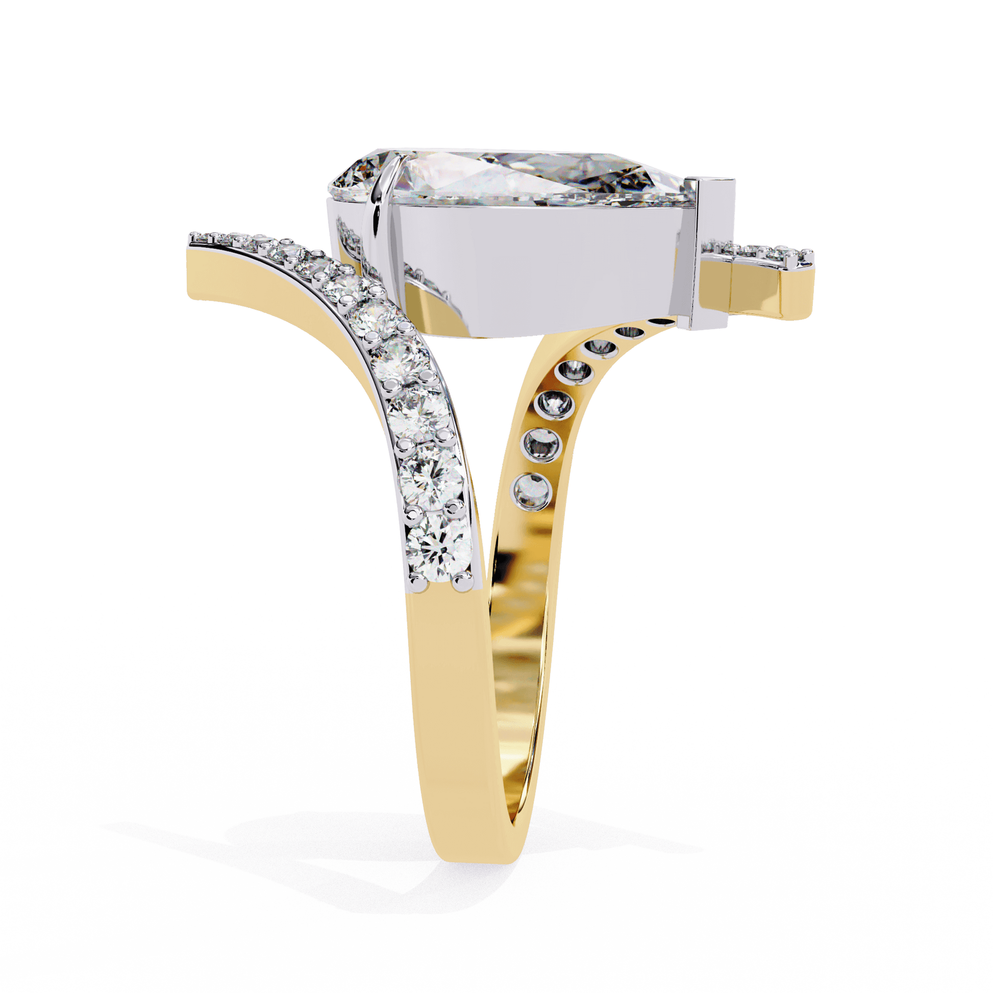 Mila — Pear cut lab grown and natural diamond engagement ring — Carat House