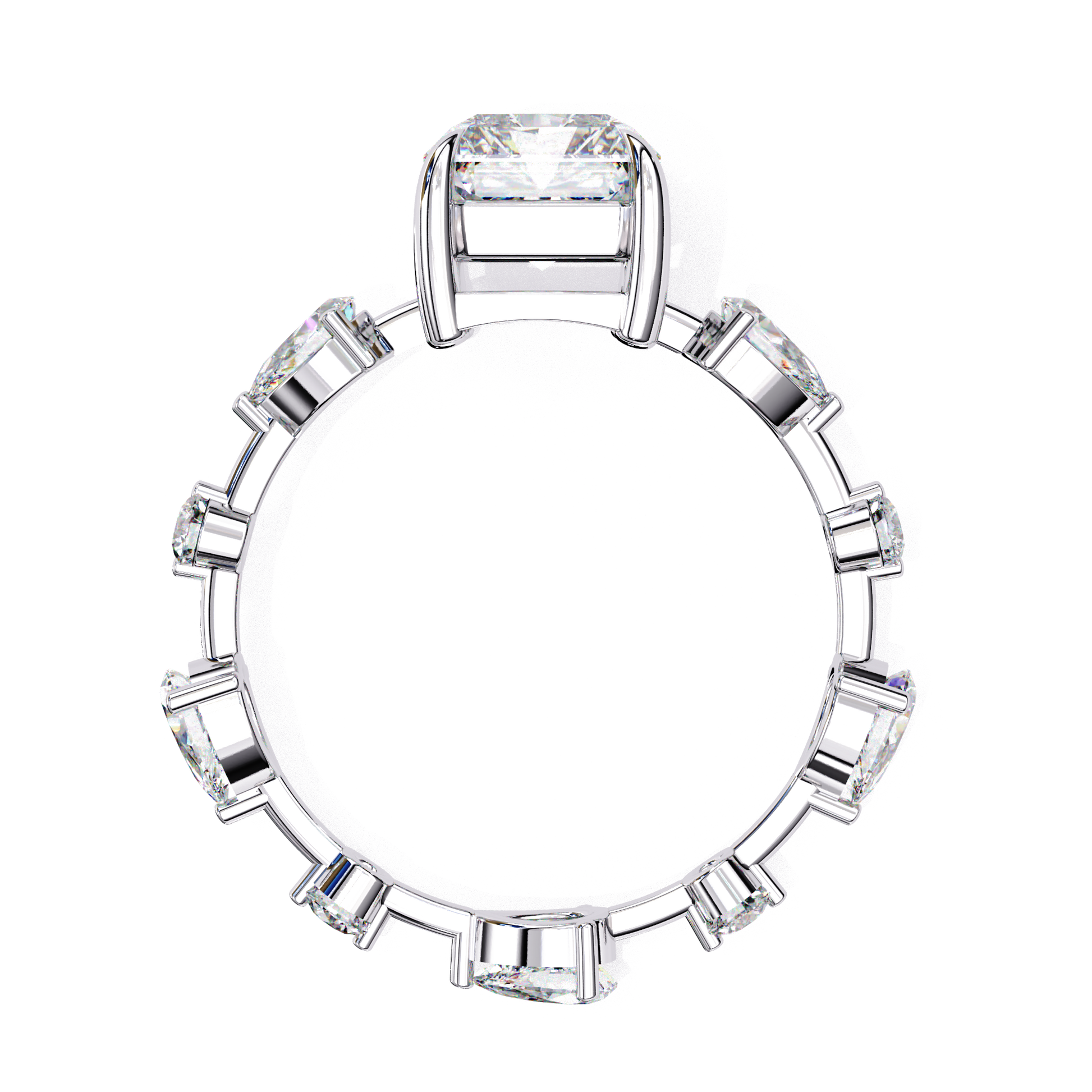 Amalia — Round cut lab grown and natural diamond engagement ring — cathedral, solitaire — Carat House