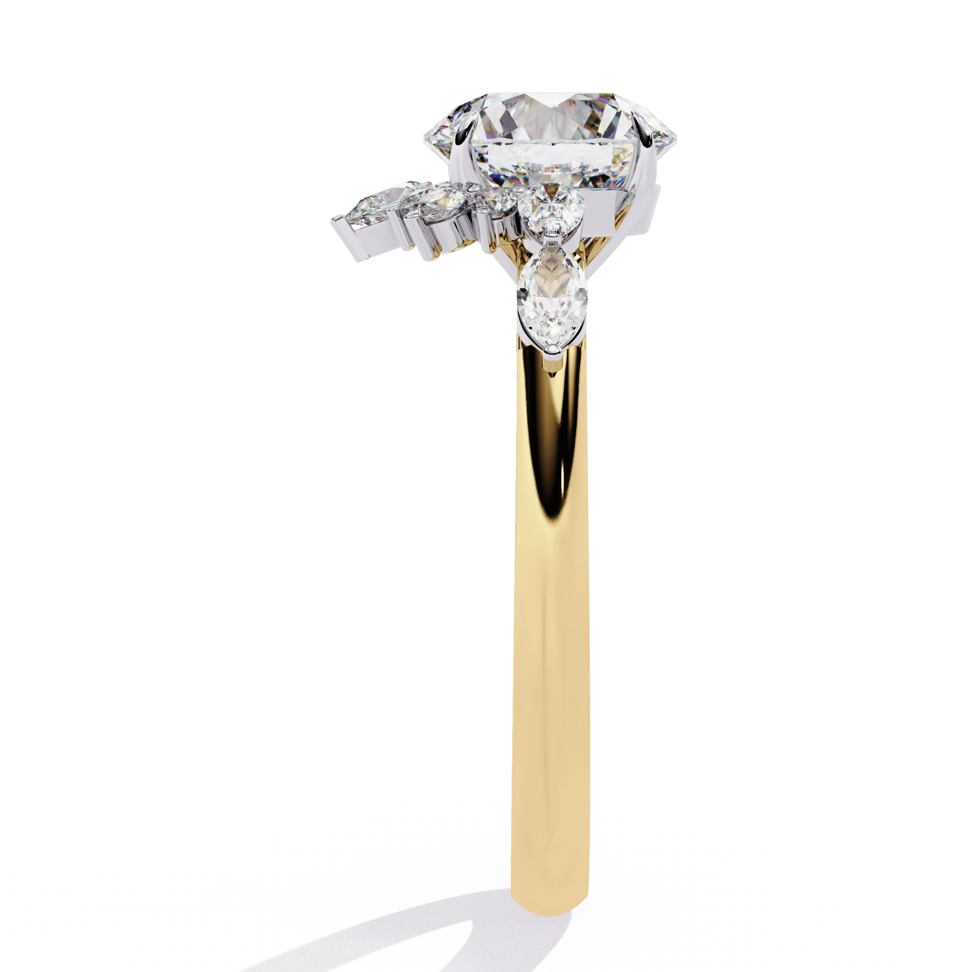 Elizabeth — Round cut lab grown and natural diamond engagement ring — cathedral, solitaire — Carat House