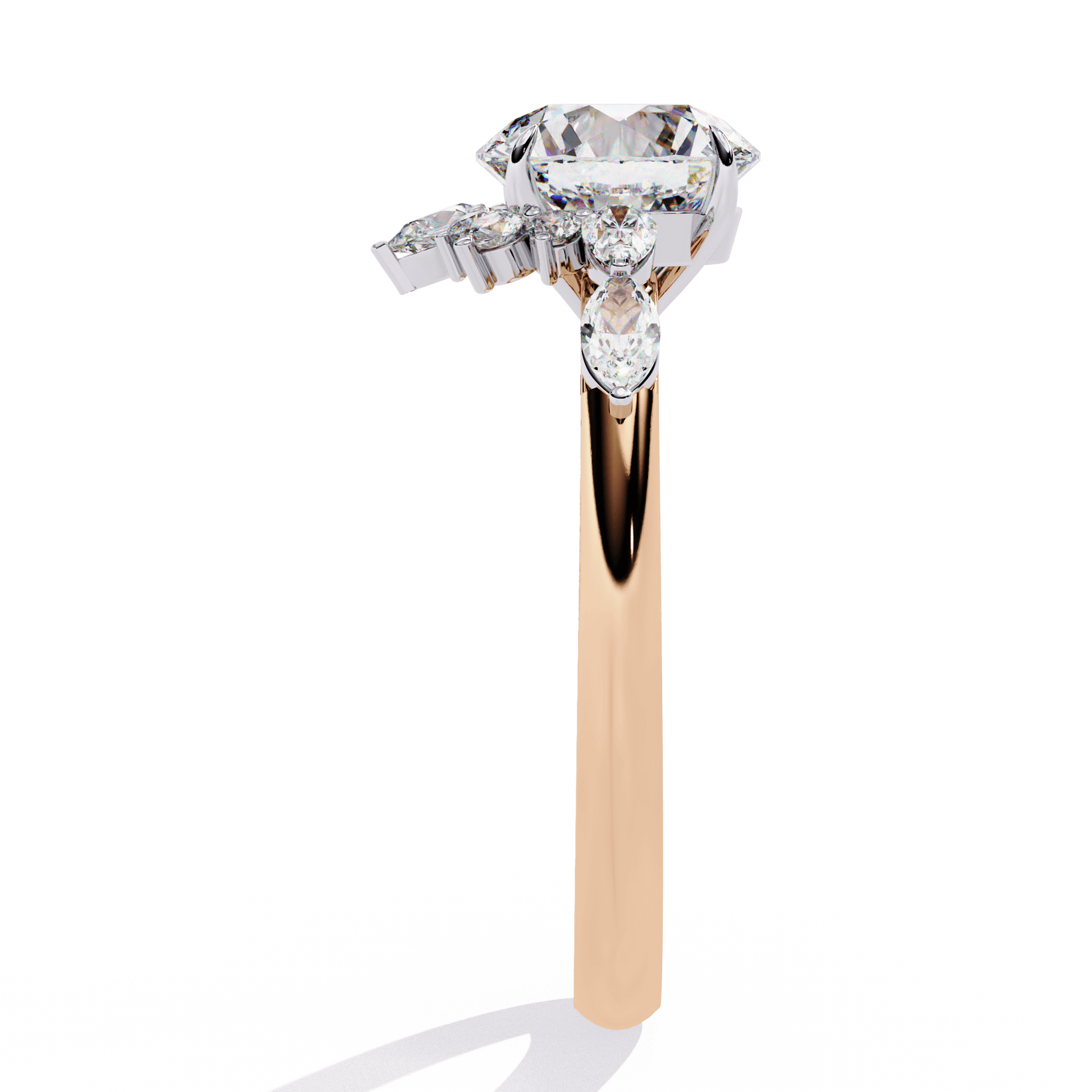 Elizabeth — Round cut lab grown and natural diamond engagement ring — cathedral, solitaire — Carat House