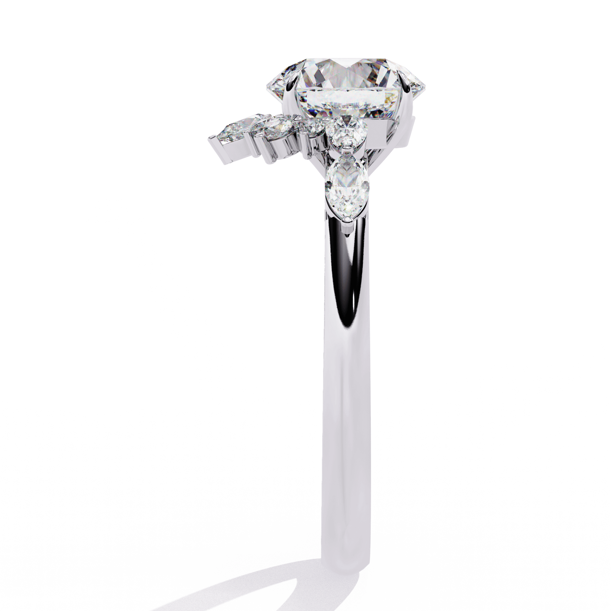 Elizabeth — Round cut lab grown and natural diamond engagement ring — cathedral, solitaire — Carat House