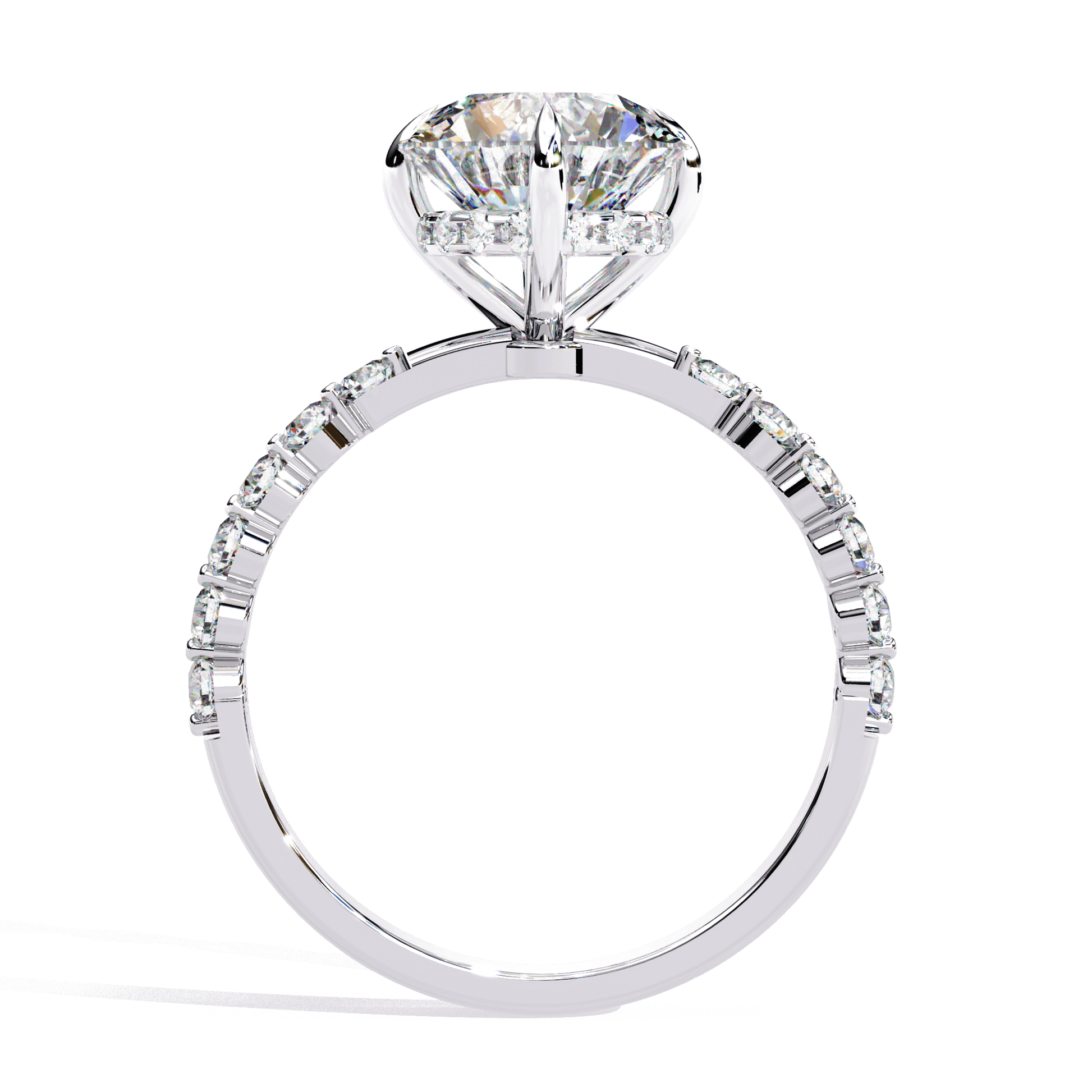 Eleni — Round cut lab grown and natural diamond engagement ring — hidden halo — Carat House