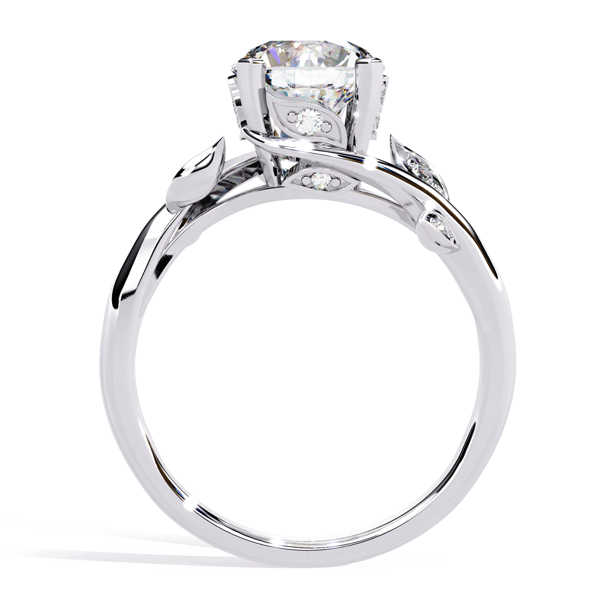 Rose — Round cut lab grown and natural diamond engagement ring — hidden halo, halo, split shank — Carat House
