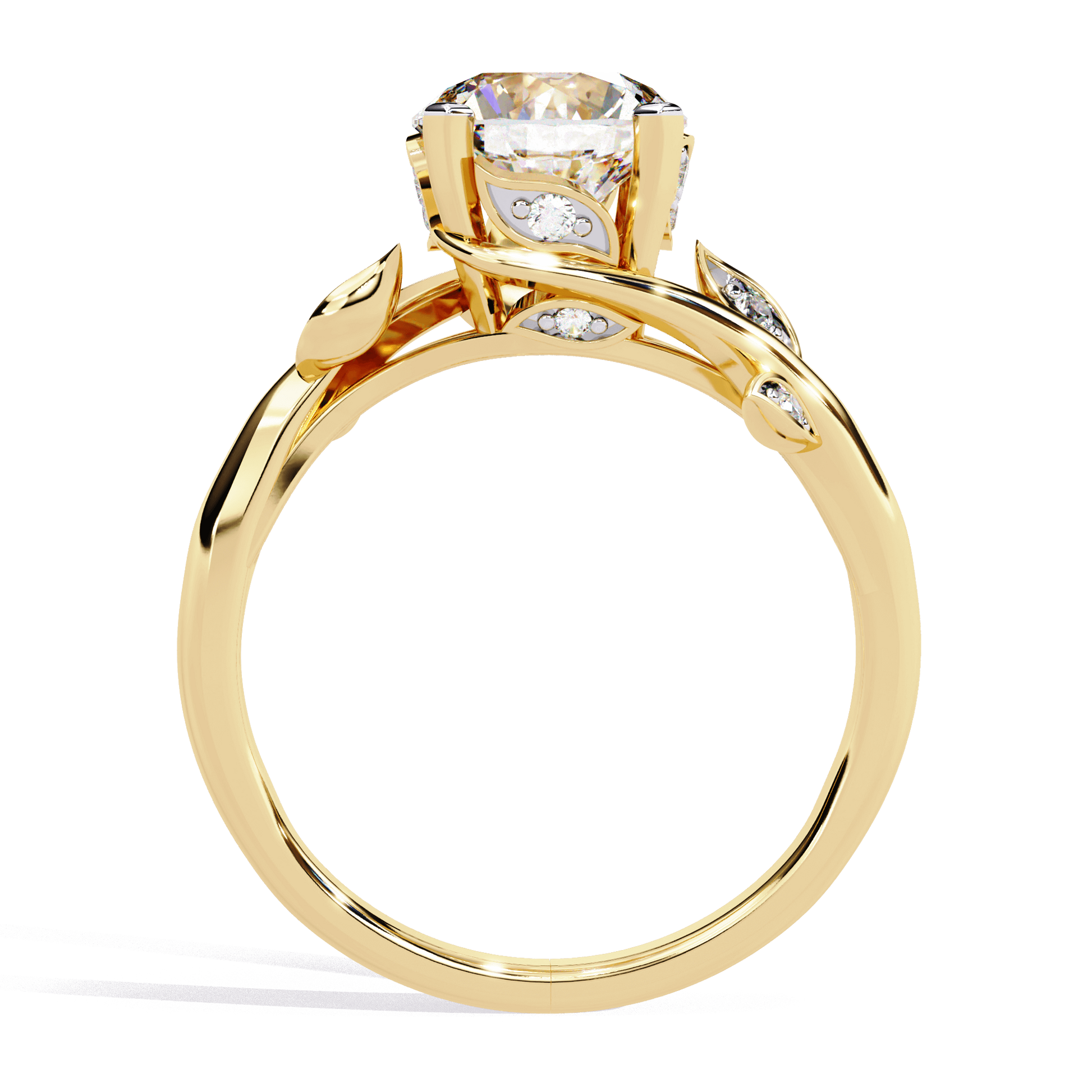 Rose — Round cut lab grown and natural diamond engagement ring — hidden halo, halo, split shank — Carat House