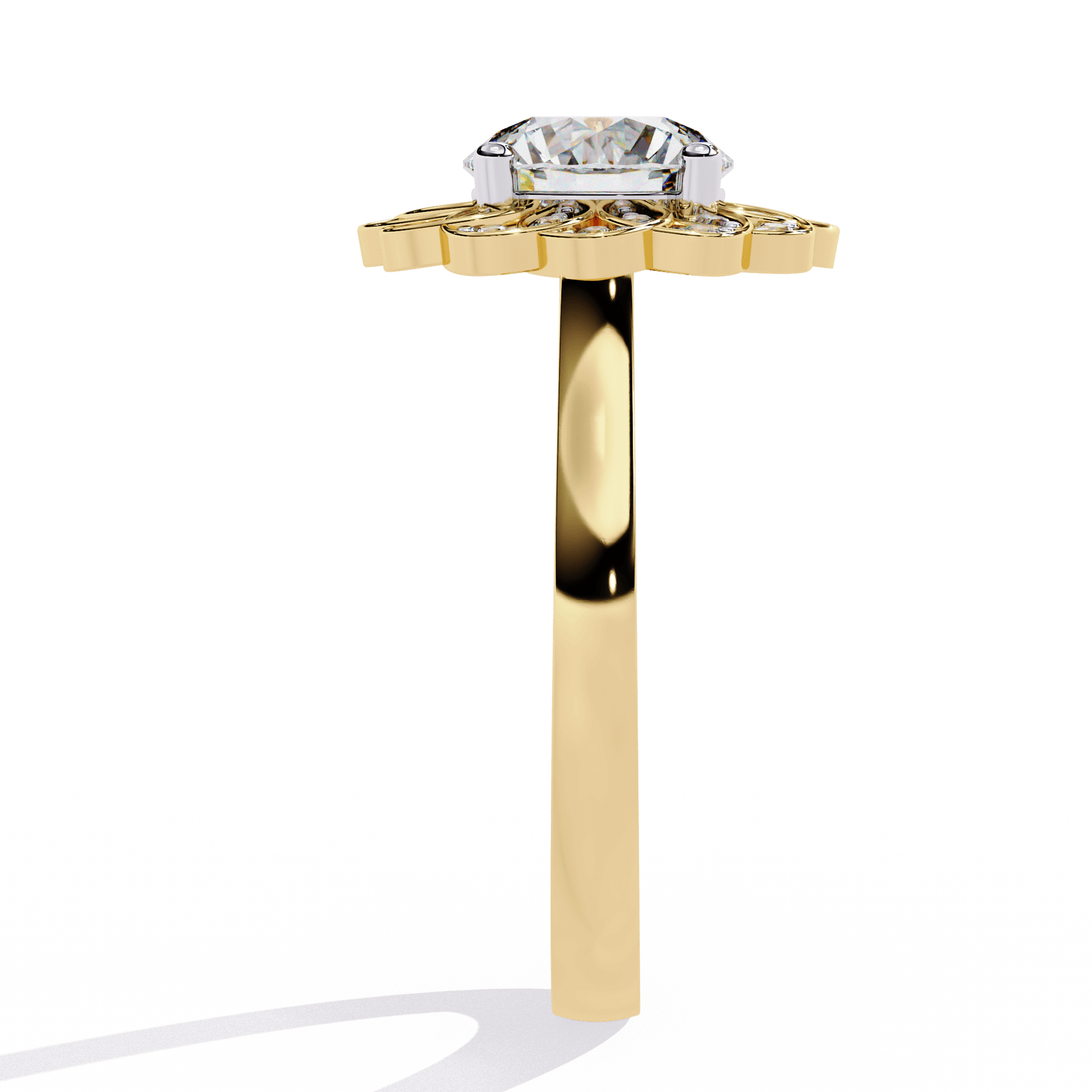 Lilia — Round cut lab grown and natural diamond engagement ring — hidden halo, halo, split shank — Carat House