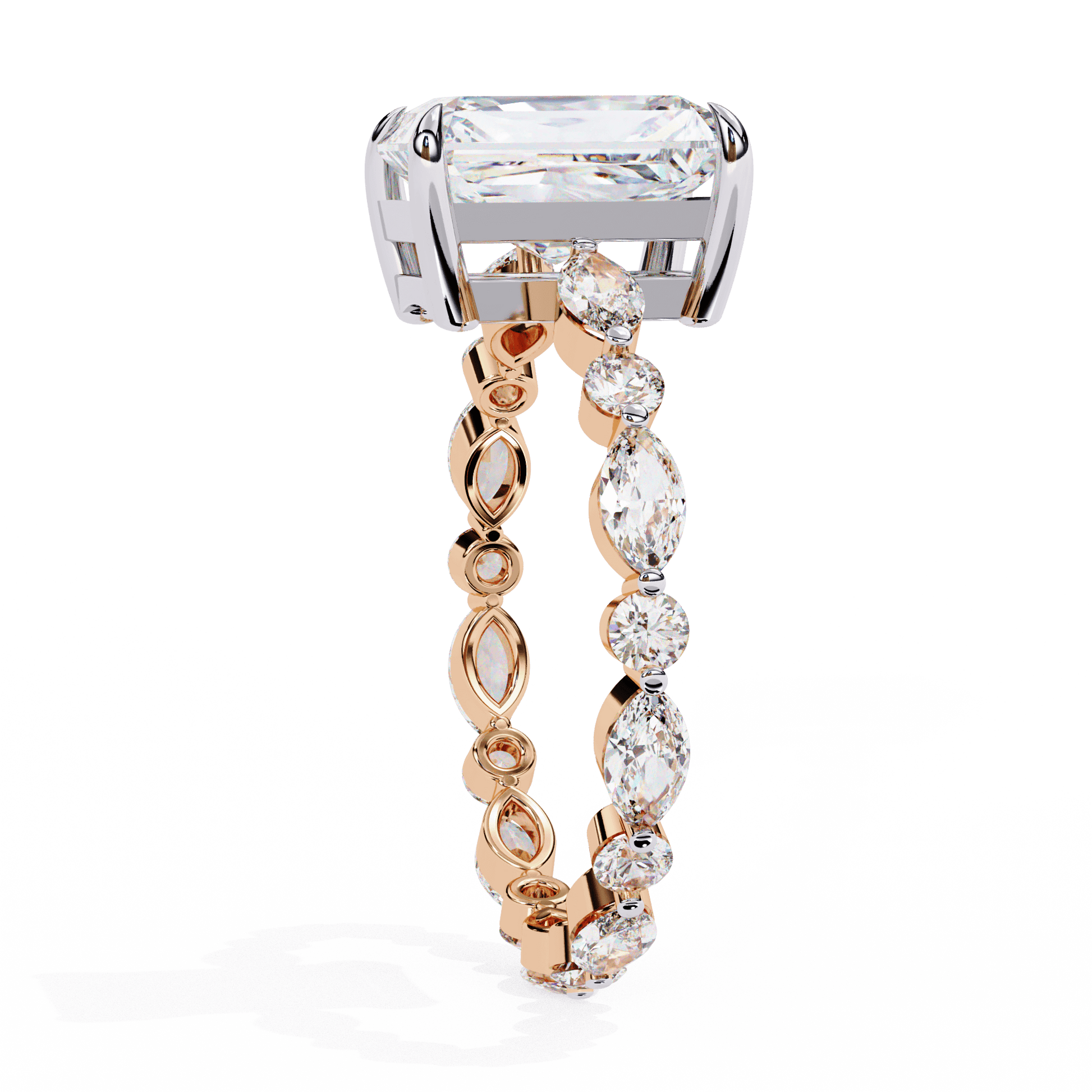Esme — Round cut lab grown and natural diamond engagement ring — bypass, solitaire — Carat House