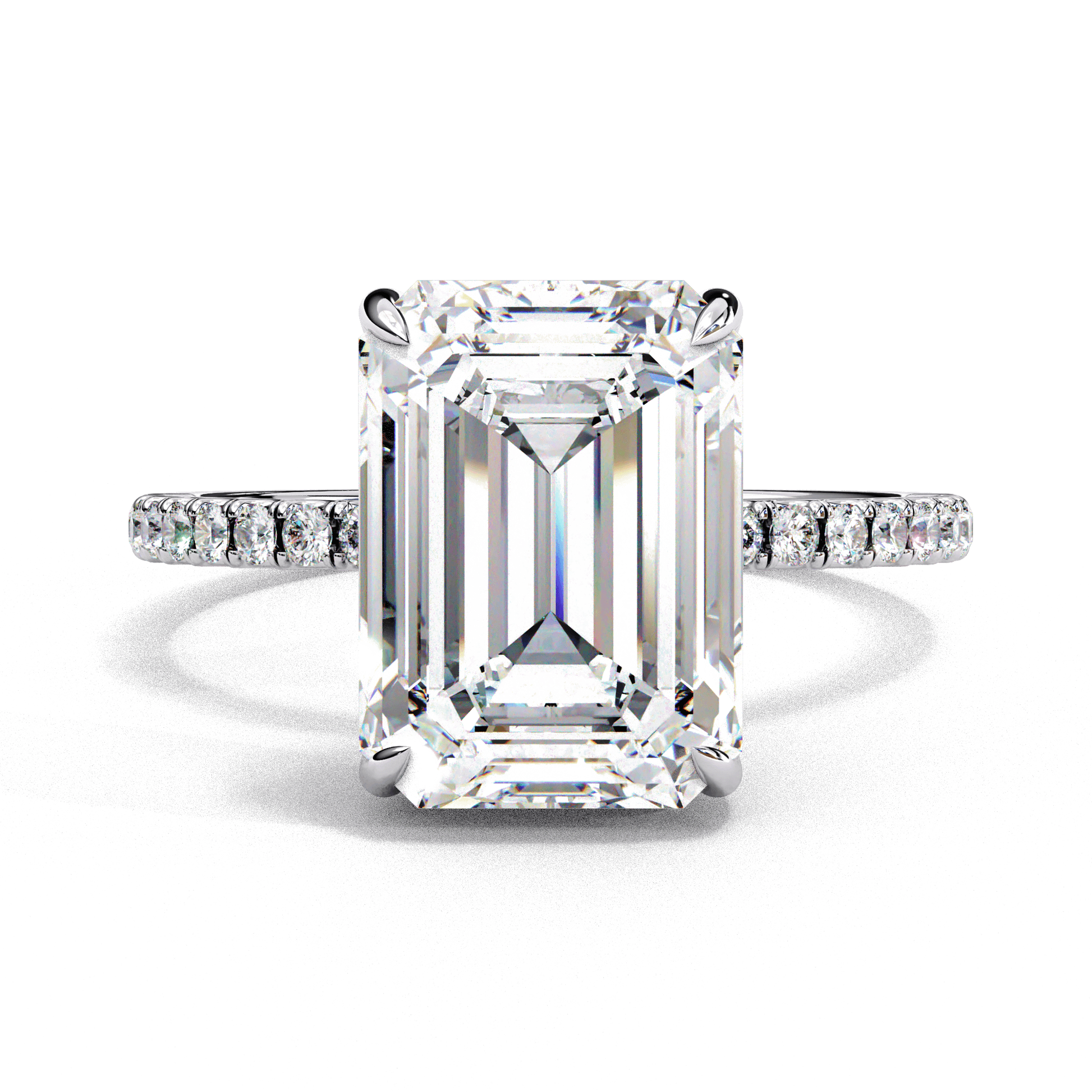 Vega — Round cut lab grown and natural diamond engagement ring — solitaire — 18k white gold and platinum — Carat House