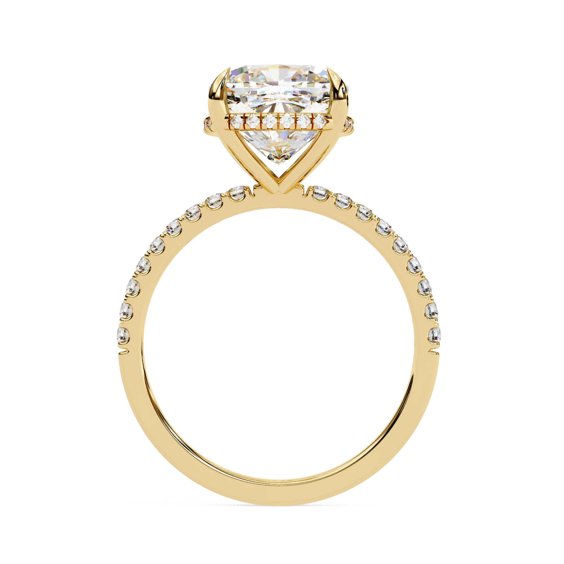 Sable — Round cut lab grown and natural diamond engagement ring — halo, pavé band — Carat House