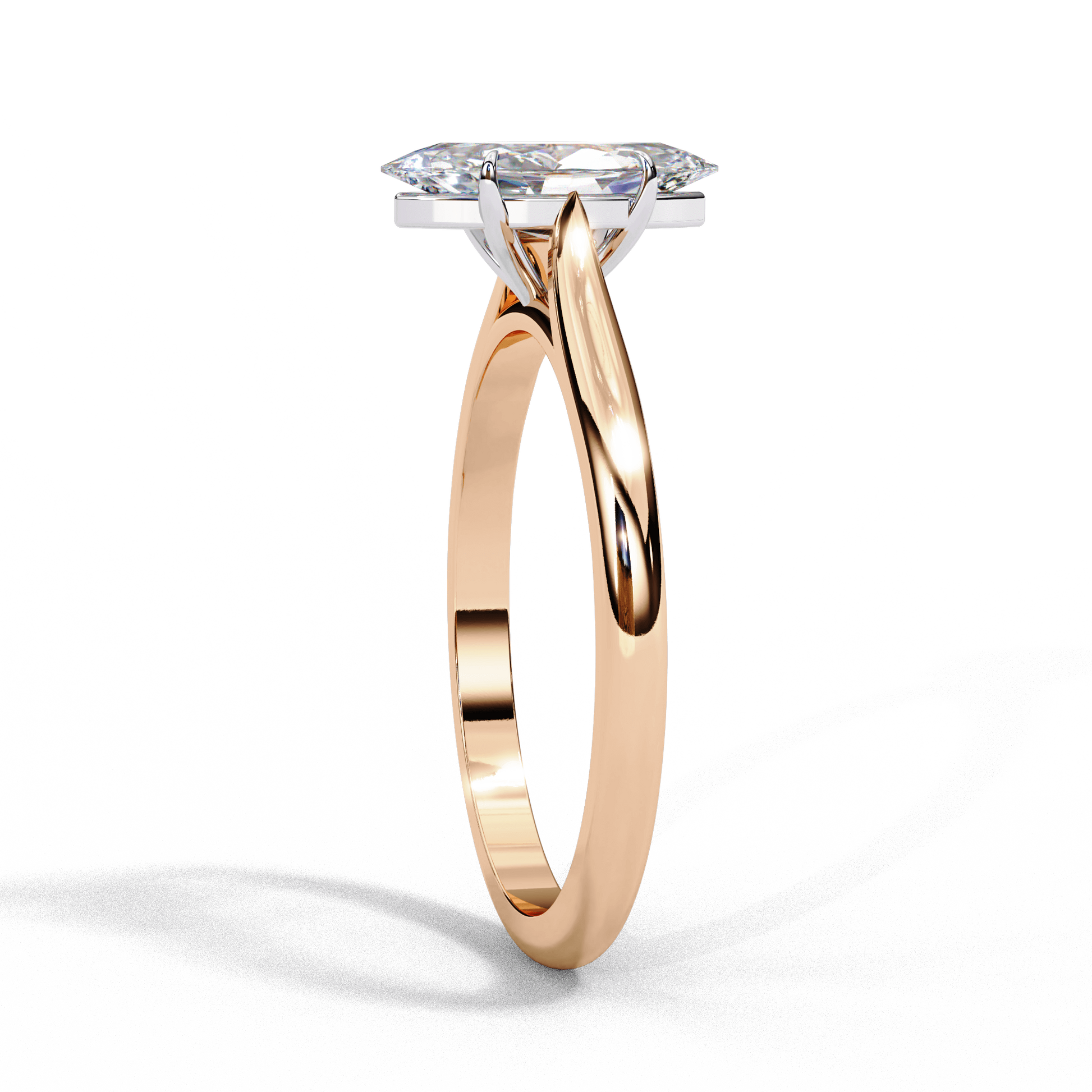 April — Marquise cut lab grown and natural diamond engagement ring — cathedral, solitaire — Carat House