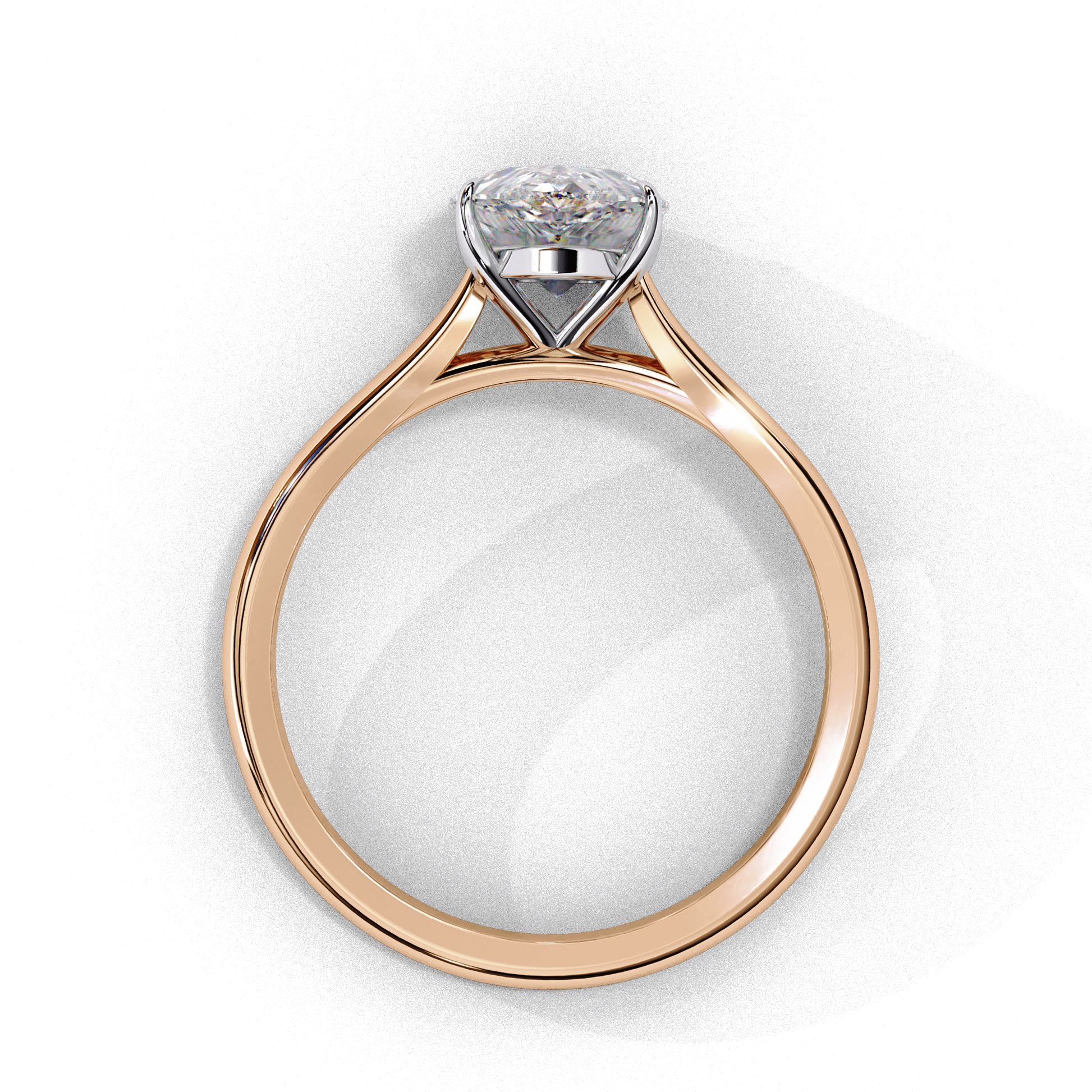Evangelina — Pear cut lab grown and natural diamond engagement ring — cathedral, solitaire — Carat House
