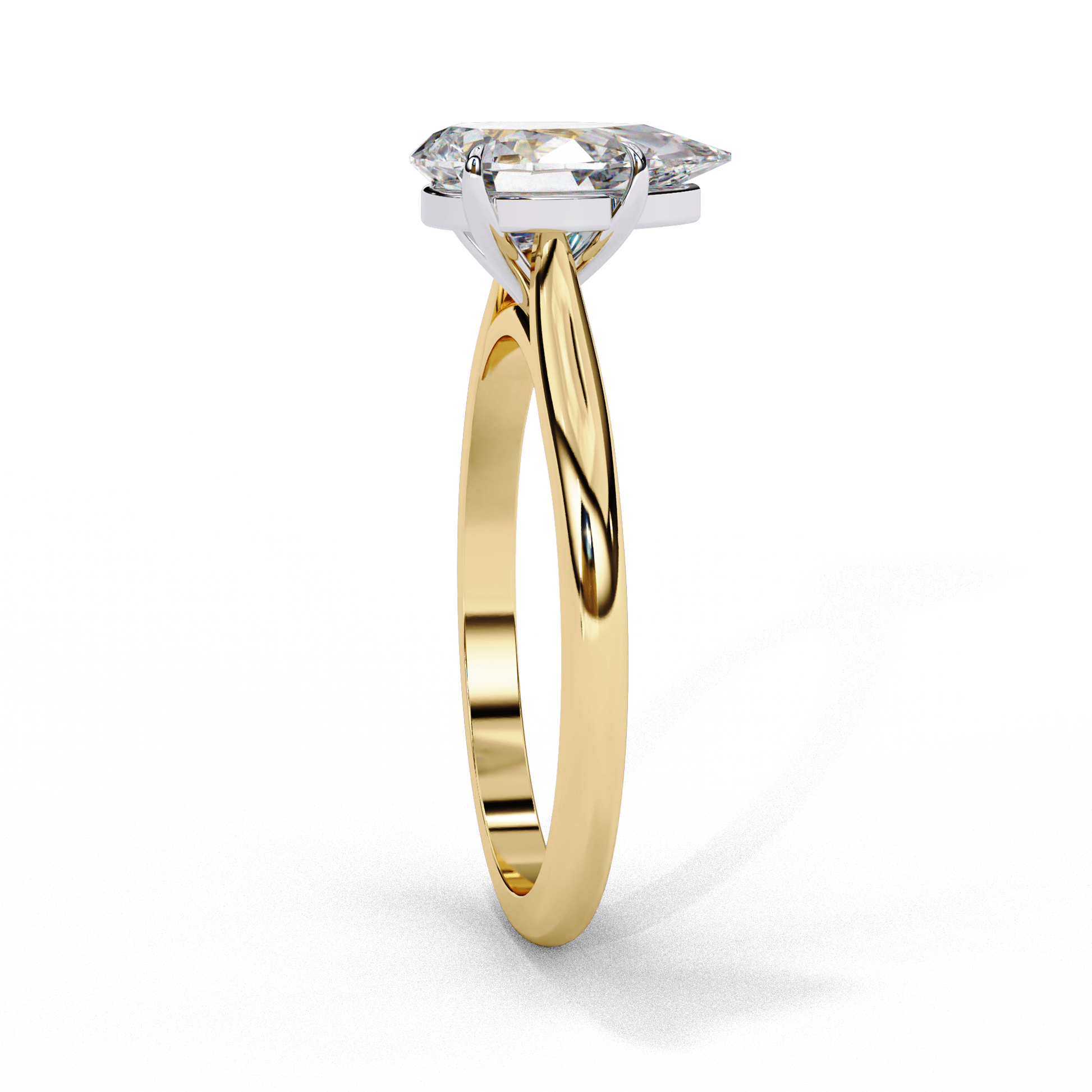 Evangelina — Pear cut lab grown and natural diamond engagement ring — cathedral, solitaire — Carat House