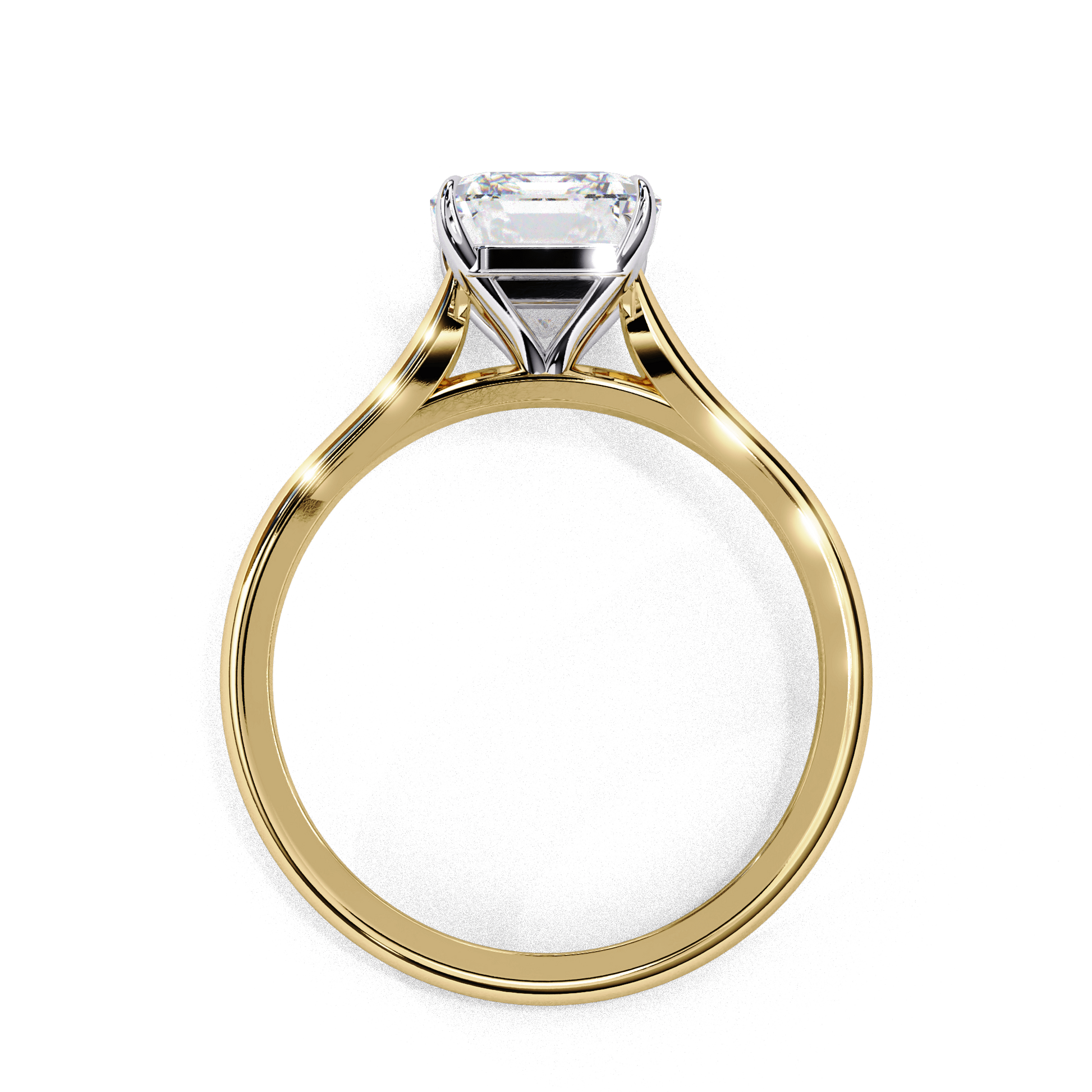 Lilac — Emerald cut lab grown and natural diamond engagement ring — cathedral, solitaire — Carat House
