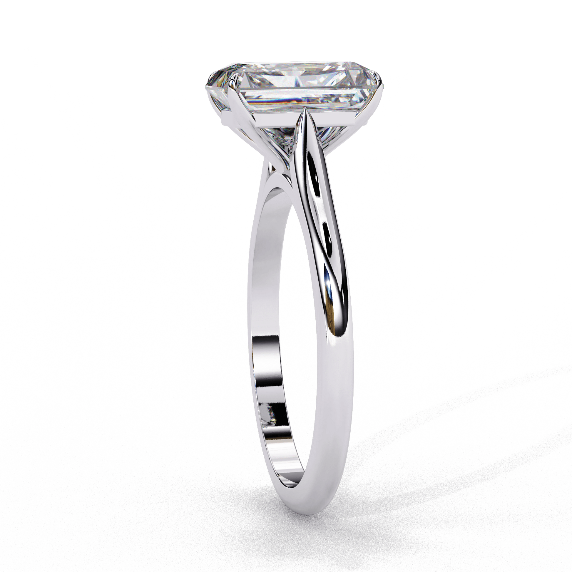 Lilac — Emerald cut lab grown and natural diamond engagement ring — cathedral, solitaire — Carat House