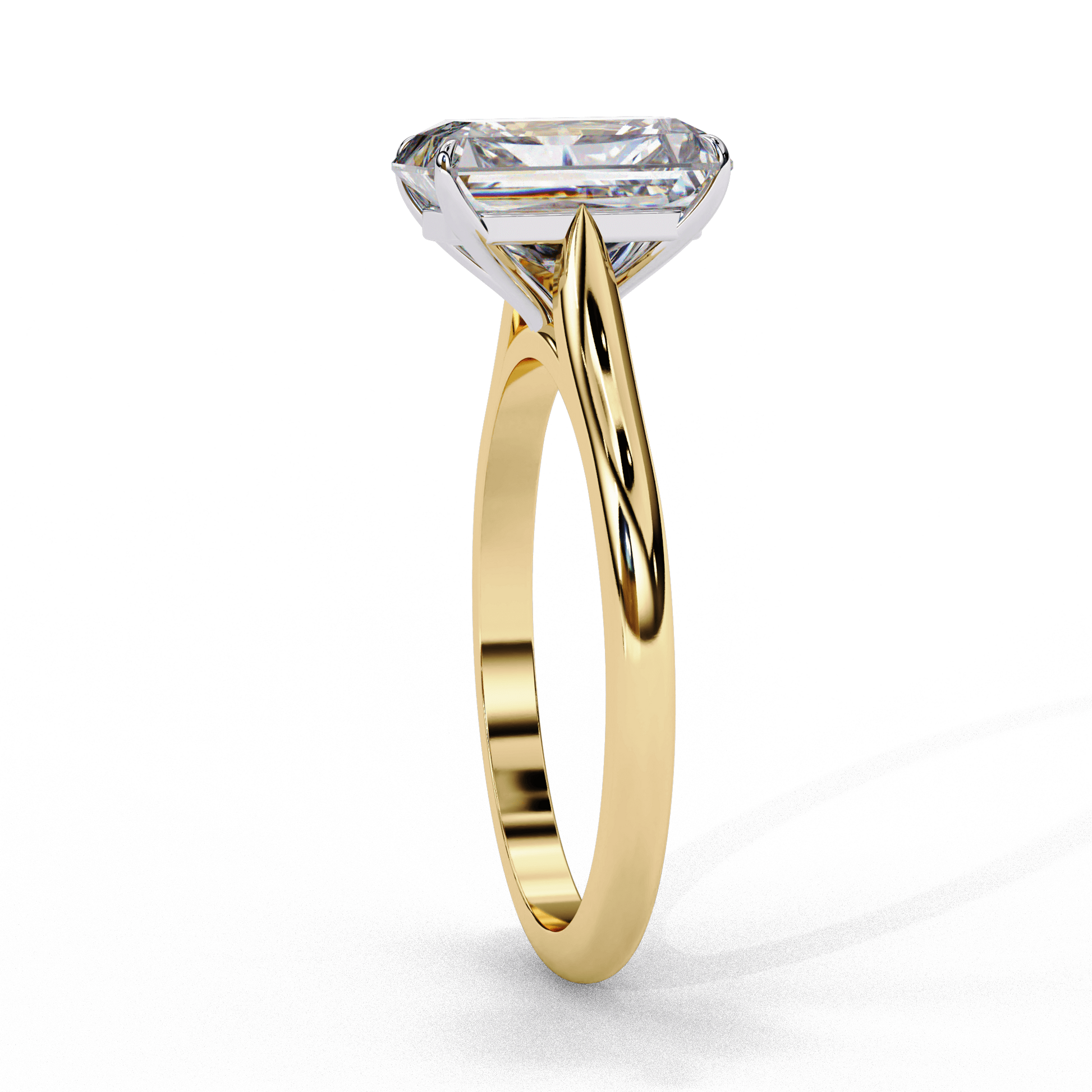 Lilac — Emerald cut lab grown and natural diamond engagement ring — cathedral, solitaire — Carat House