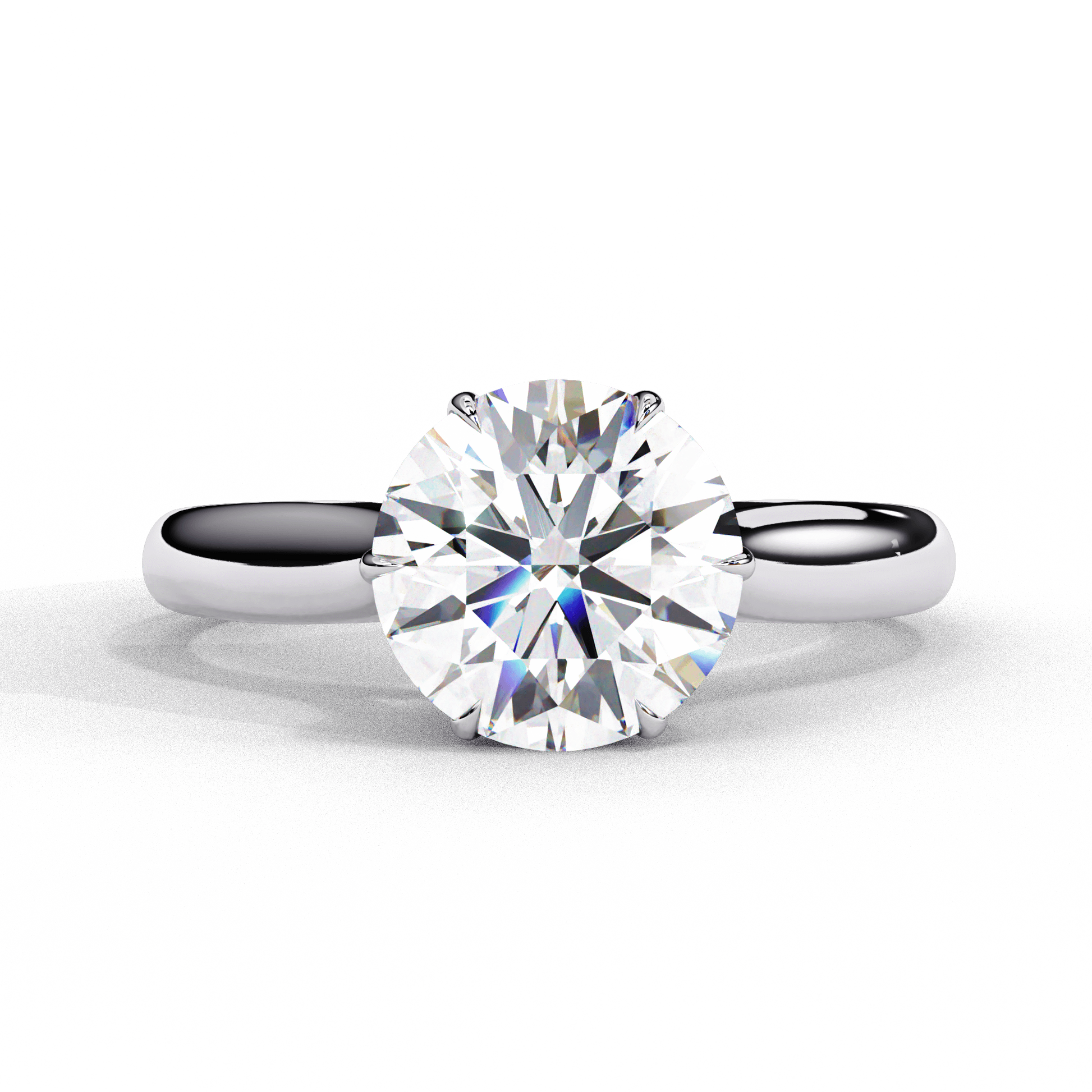 Grace — Round cut lab grown and natural diamond engagement ring — cathedral, solitaire — 18k white gold and platinum — Carat House