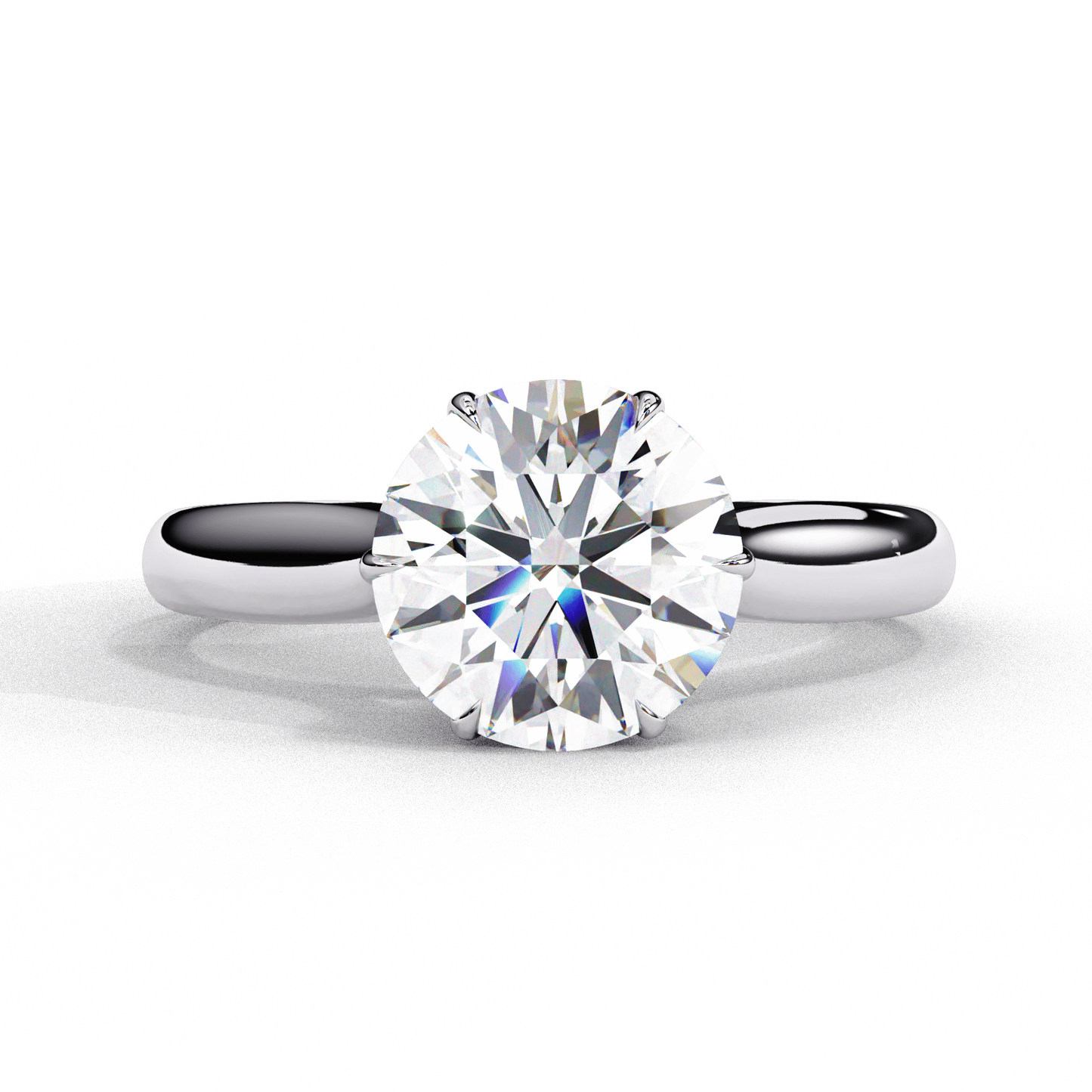 Grace — Round cut lab grown and natural diamond engagement ring — cathedral, solitaire — 18k white gold and platinum — Carat House