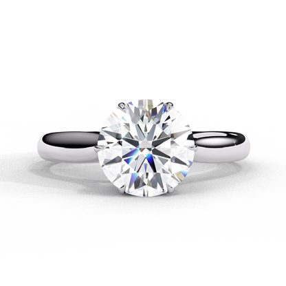 Grace — Round cut lab grown and natural diamond engagement ring — cathedral, solitaire — 18k white gold and platinum — Carat House