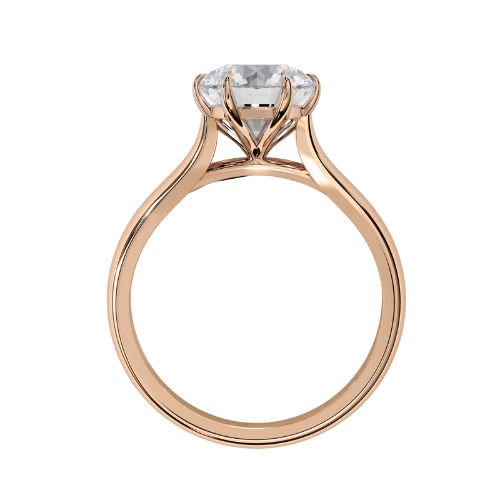 Grace — Round cut lab grown and natural diamond engagement ring — cathedral, solitaire — 18k rose gold — Carat House