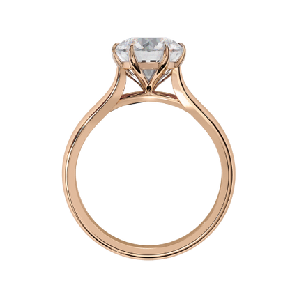 Grace — Round cut lab grown and natural diamond engagement ring — cathedral, solitaire — 18k rose gold — Carat House