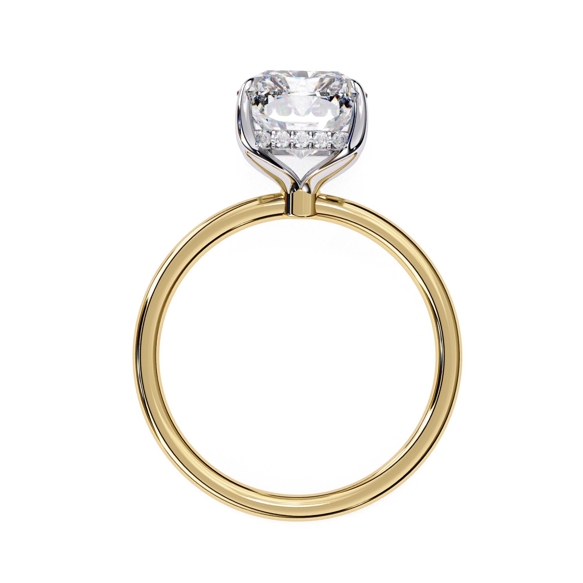 Ivory — Emerald cut lab grown and natural diamond engagement ring — hidden halo, halo — Carat House