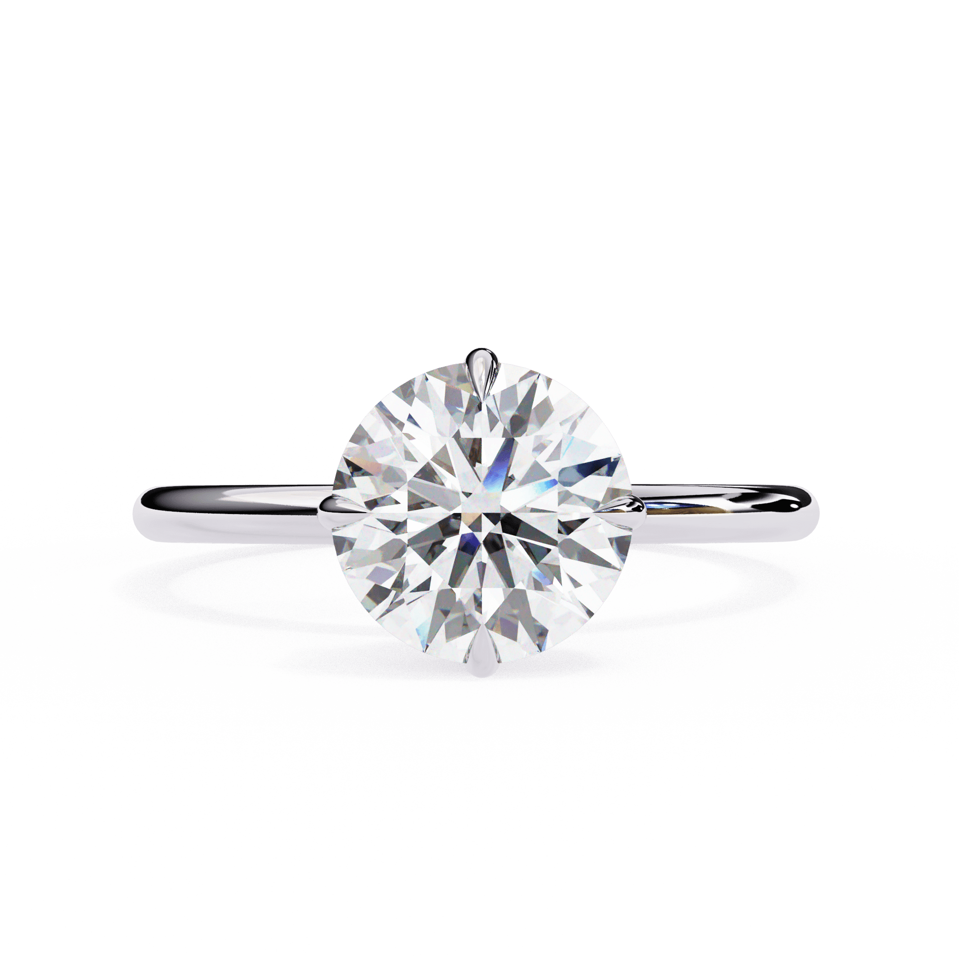 Sienna — Round cut lab grown and natural diamond engagement ring — solitaire — 18k white gold and platinum — Carat House