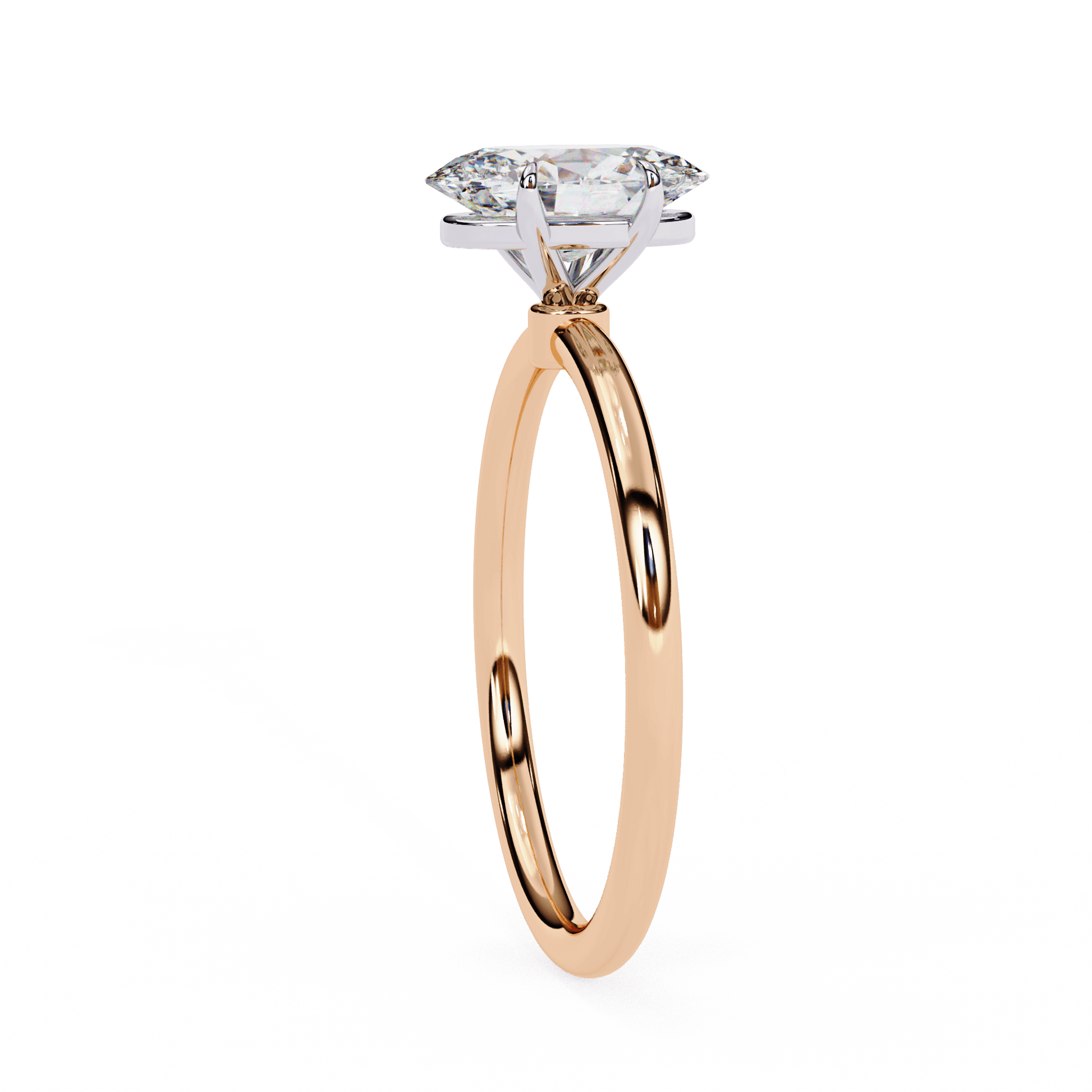 Amber — Oval cut lab grown and natural diamond engagement ring — solitaire — Carat House