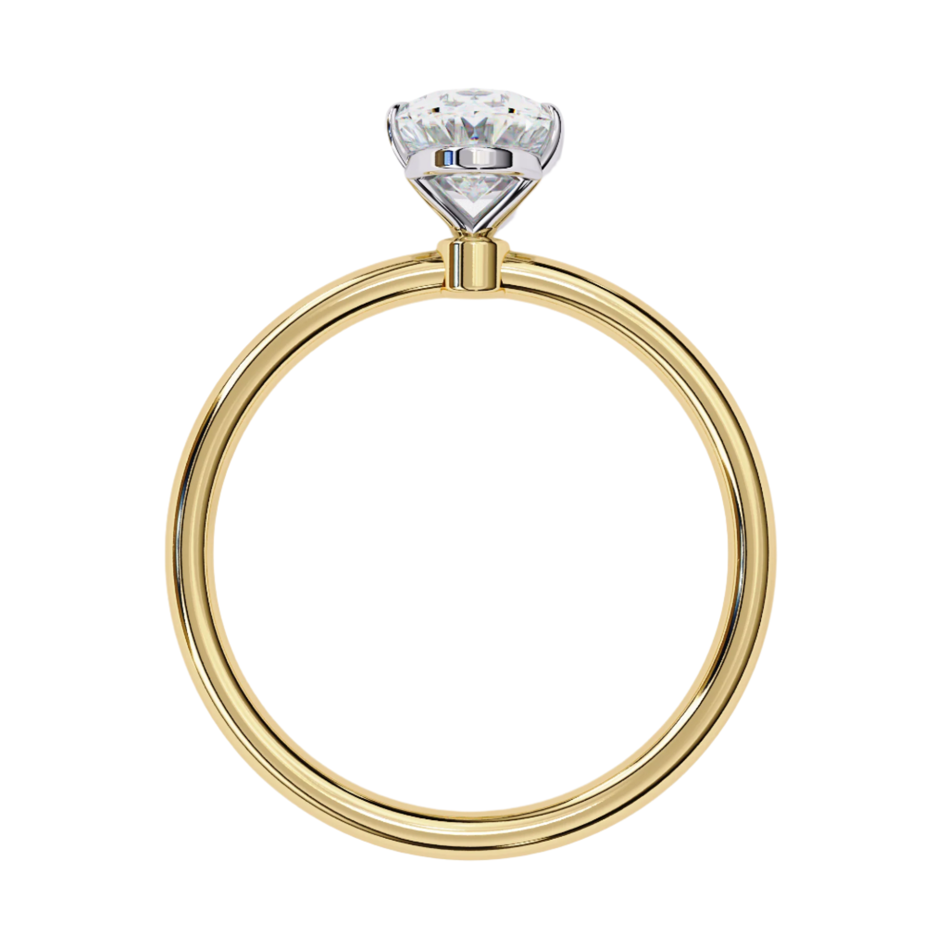 Amber — Oval cut lab grown and natural diamond engagement ring — solitaire — Carat House