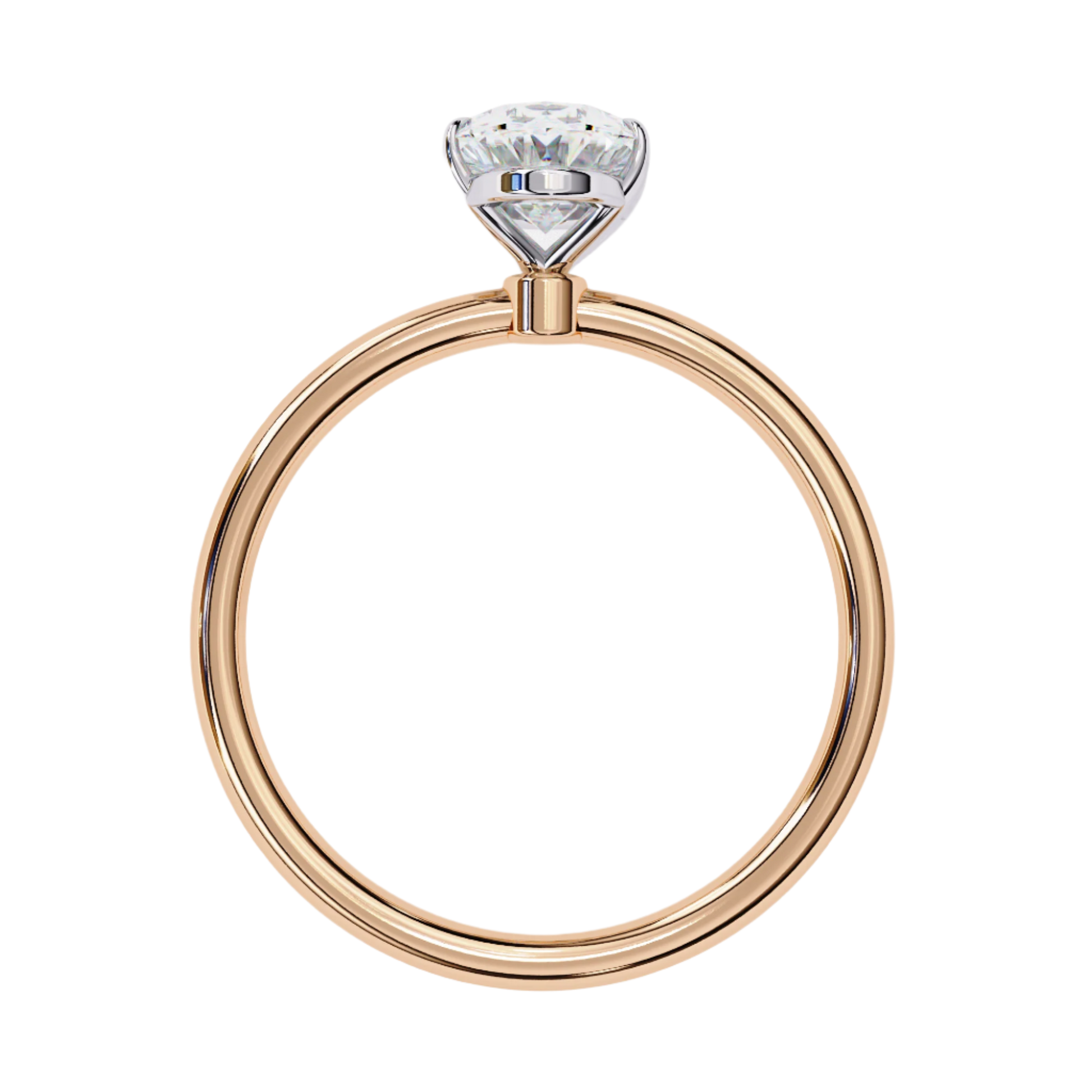 Amber — Oval cut lab grown and natural diamond engagement ring — solitaire — Carat House