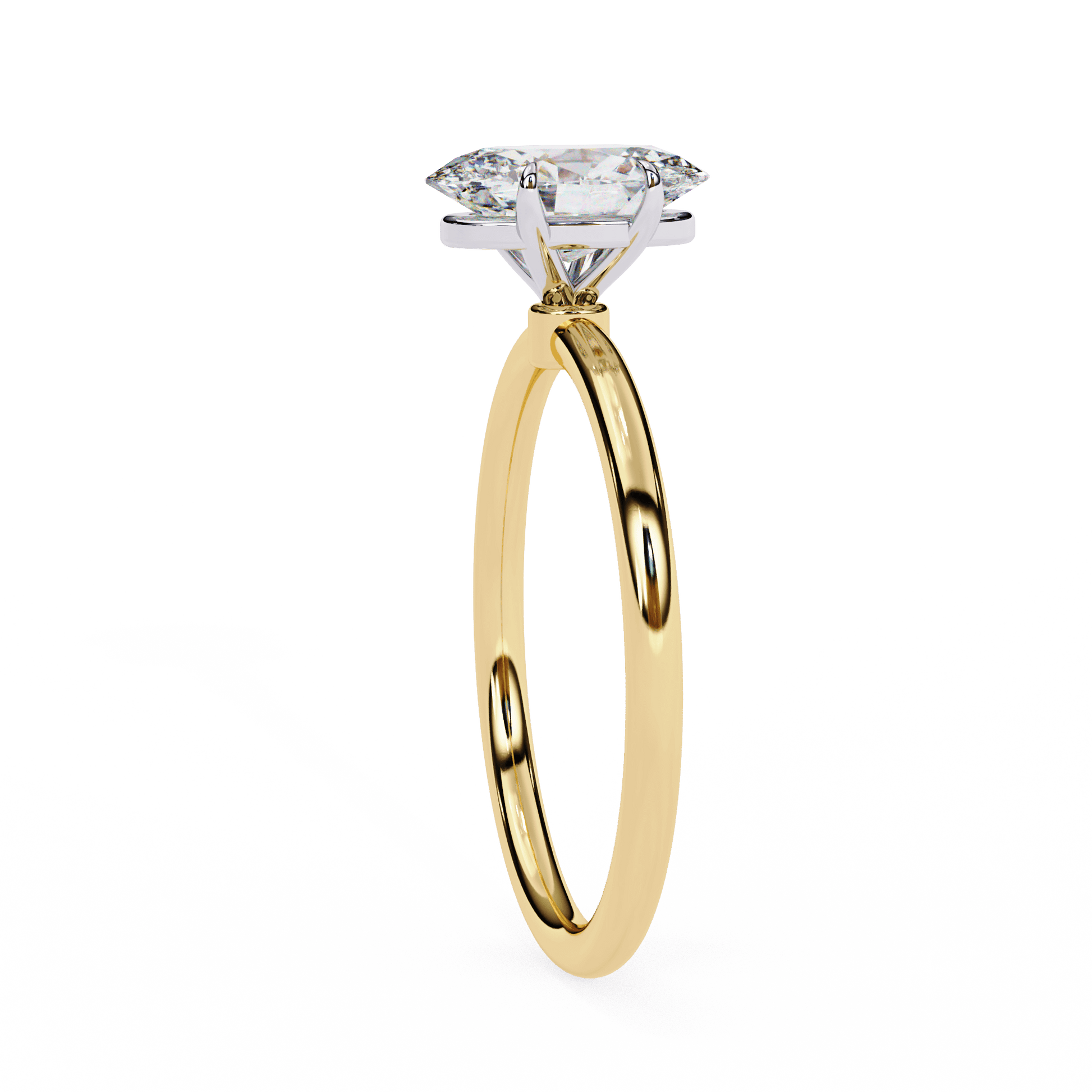 Amber — Oval cut lab grown and natural diamond engagement ring — solitaire — Carat House