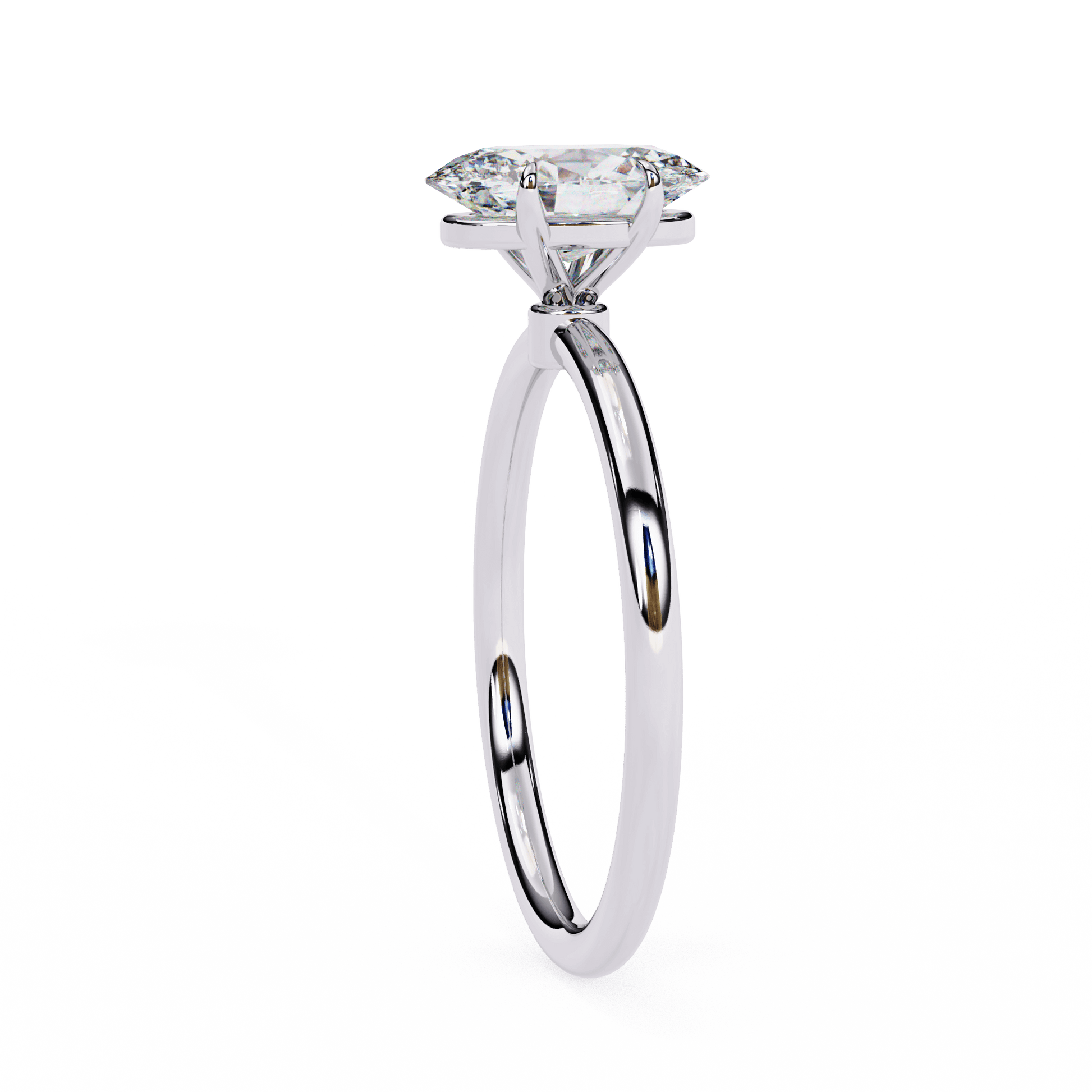 Amber — Oval cut lab grown and natural diamond engagement ring — solitaire — Carat House