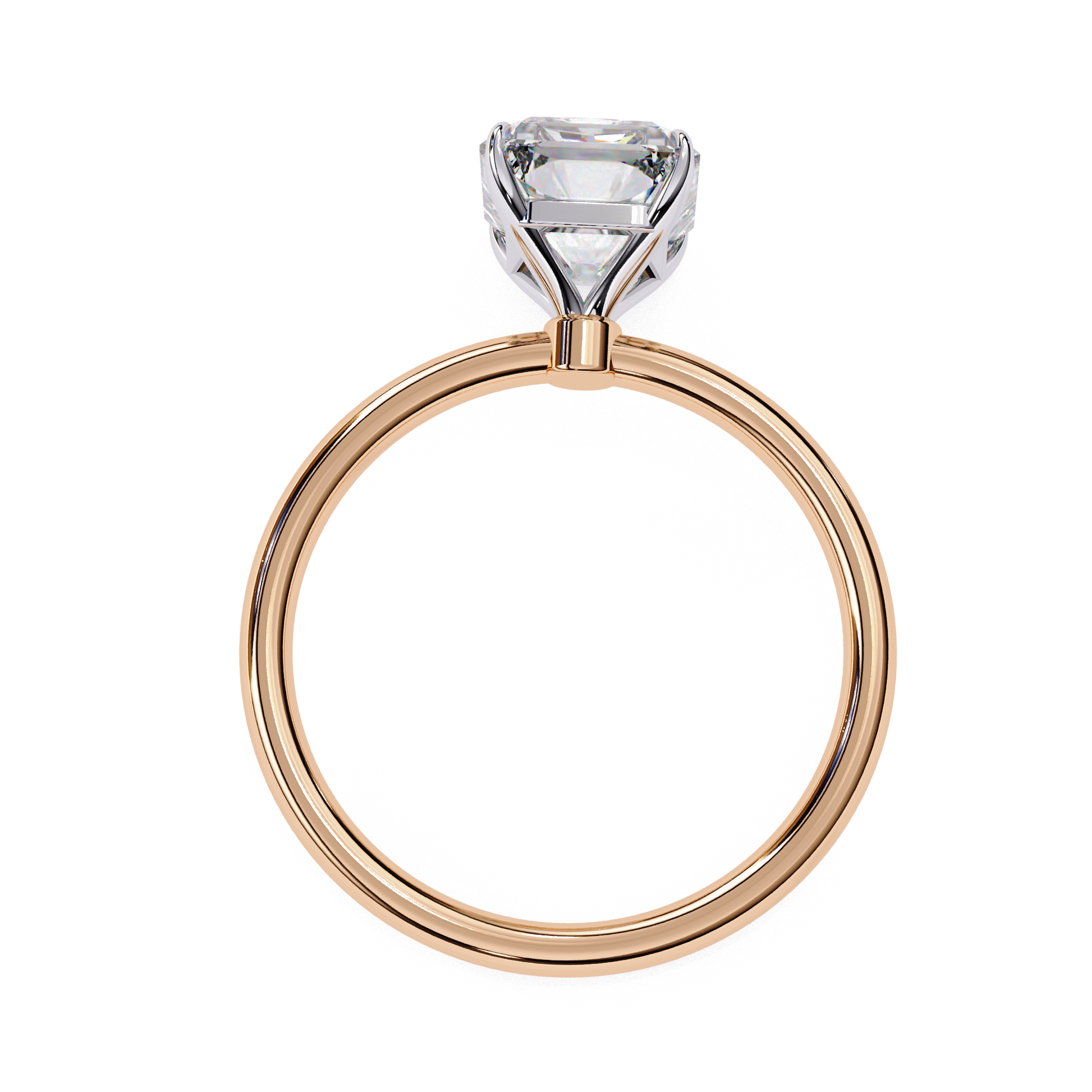 Jade — Emerald cut lab grown and natural diamond engagement ring — solitaire — Carat House