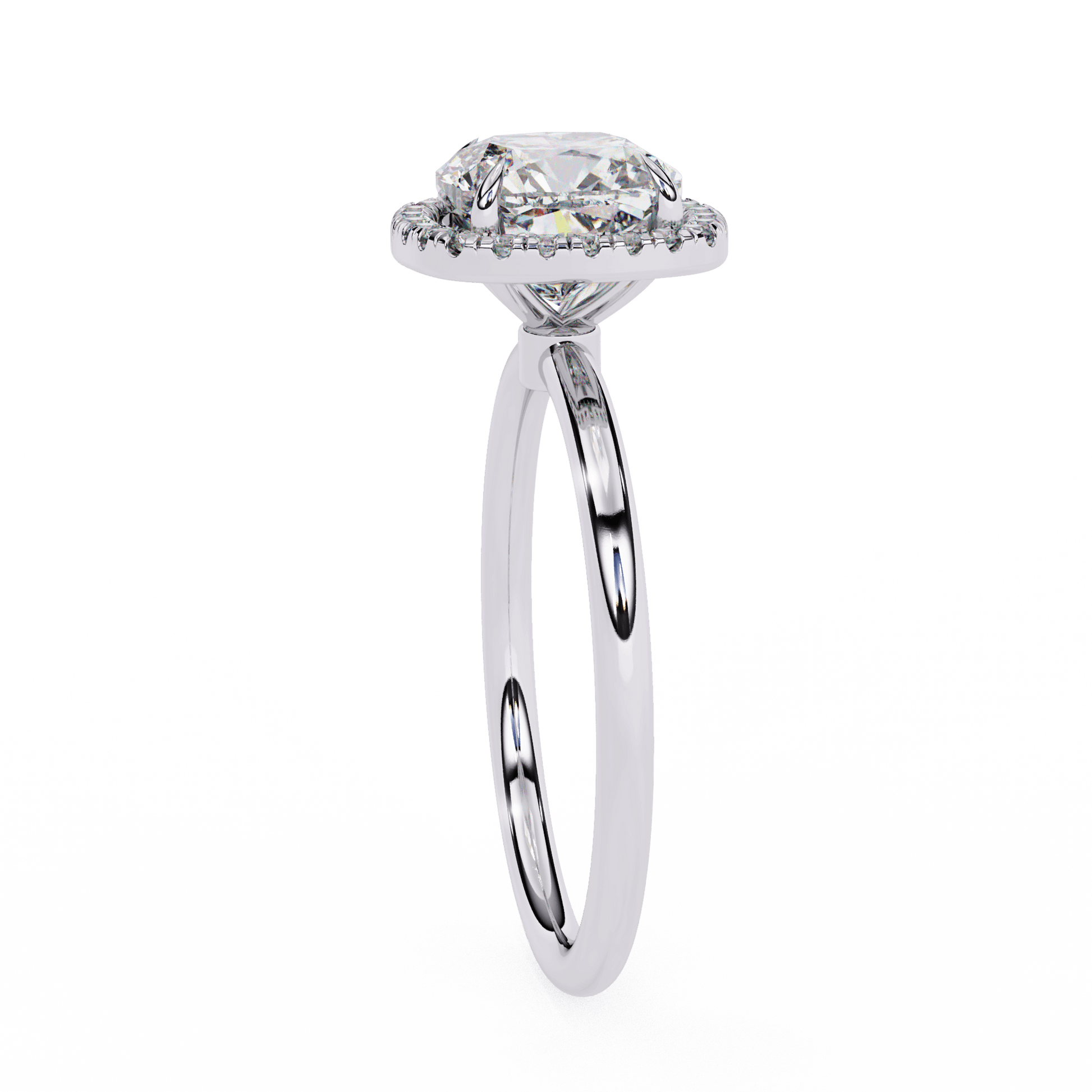 Daphne — Cushion cut lab grown and natural diamond engagement ring — halo — Carat House