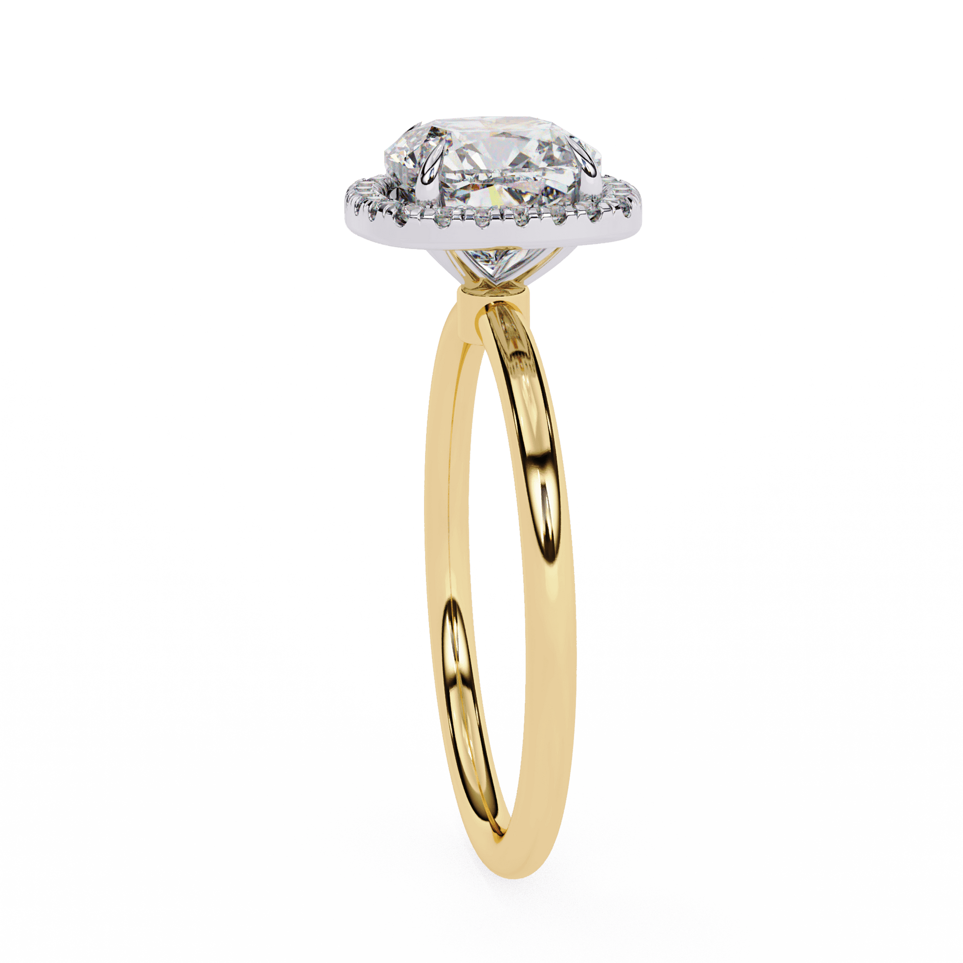 Daphne — Cushion cut lab grown and natural diamond engagement ring — halo — Carat House