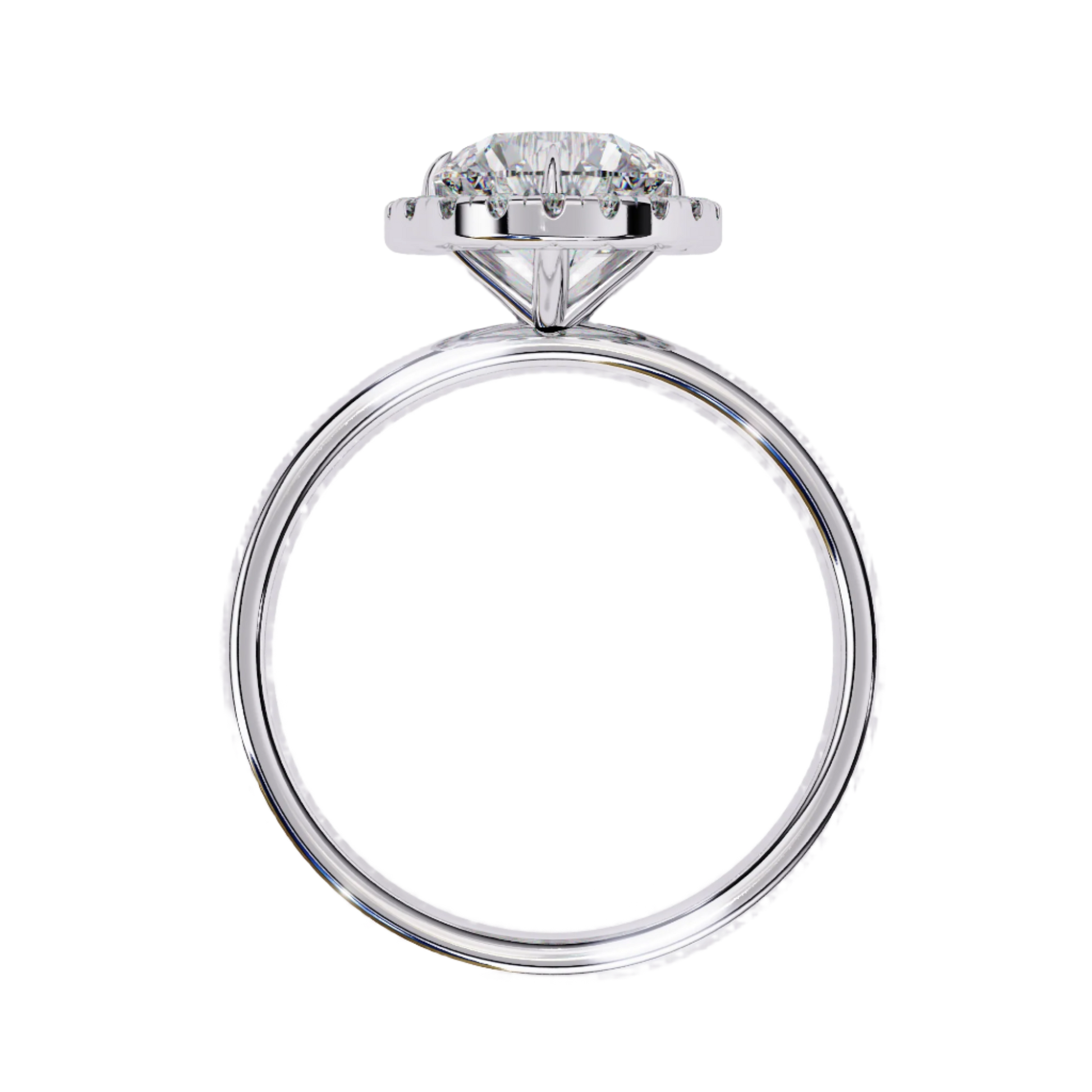 Sabine — Round cut lab grown and natural diamond engagement ring — halo — Carat House