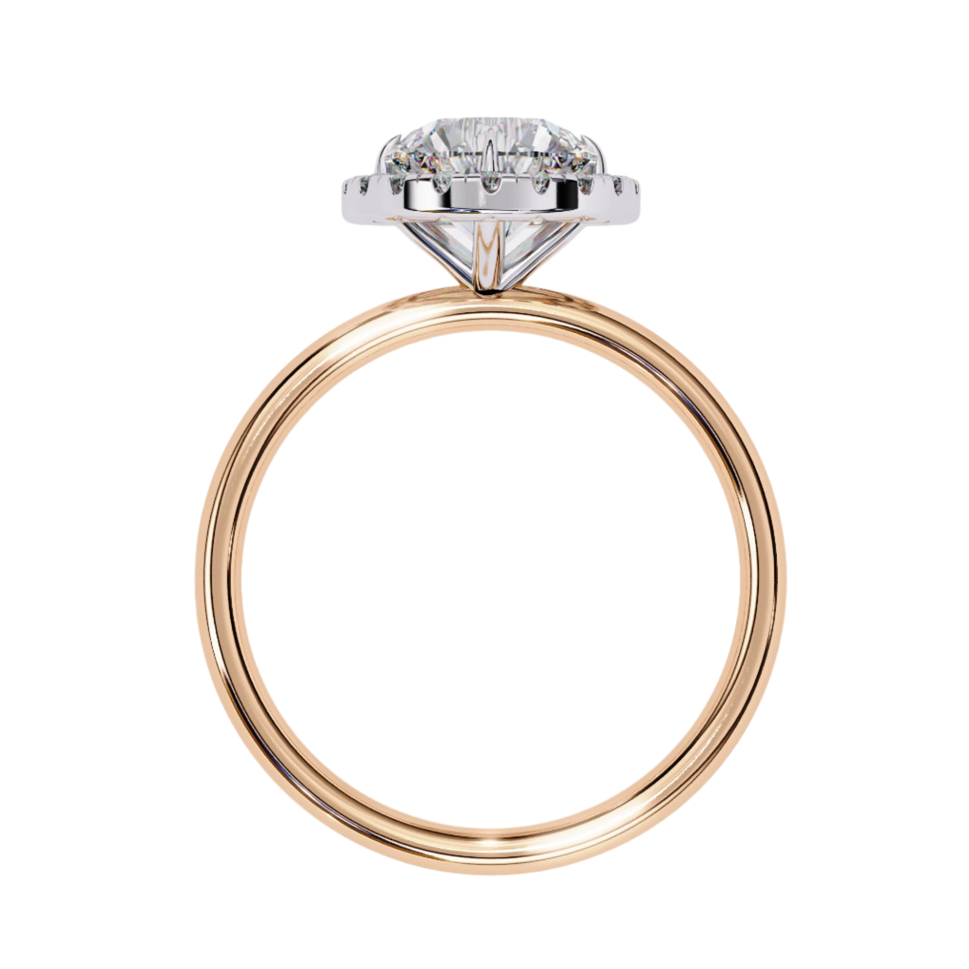 Sabine — Round cut lab grown and natural diamond engagement ring — halo — Carat House