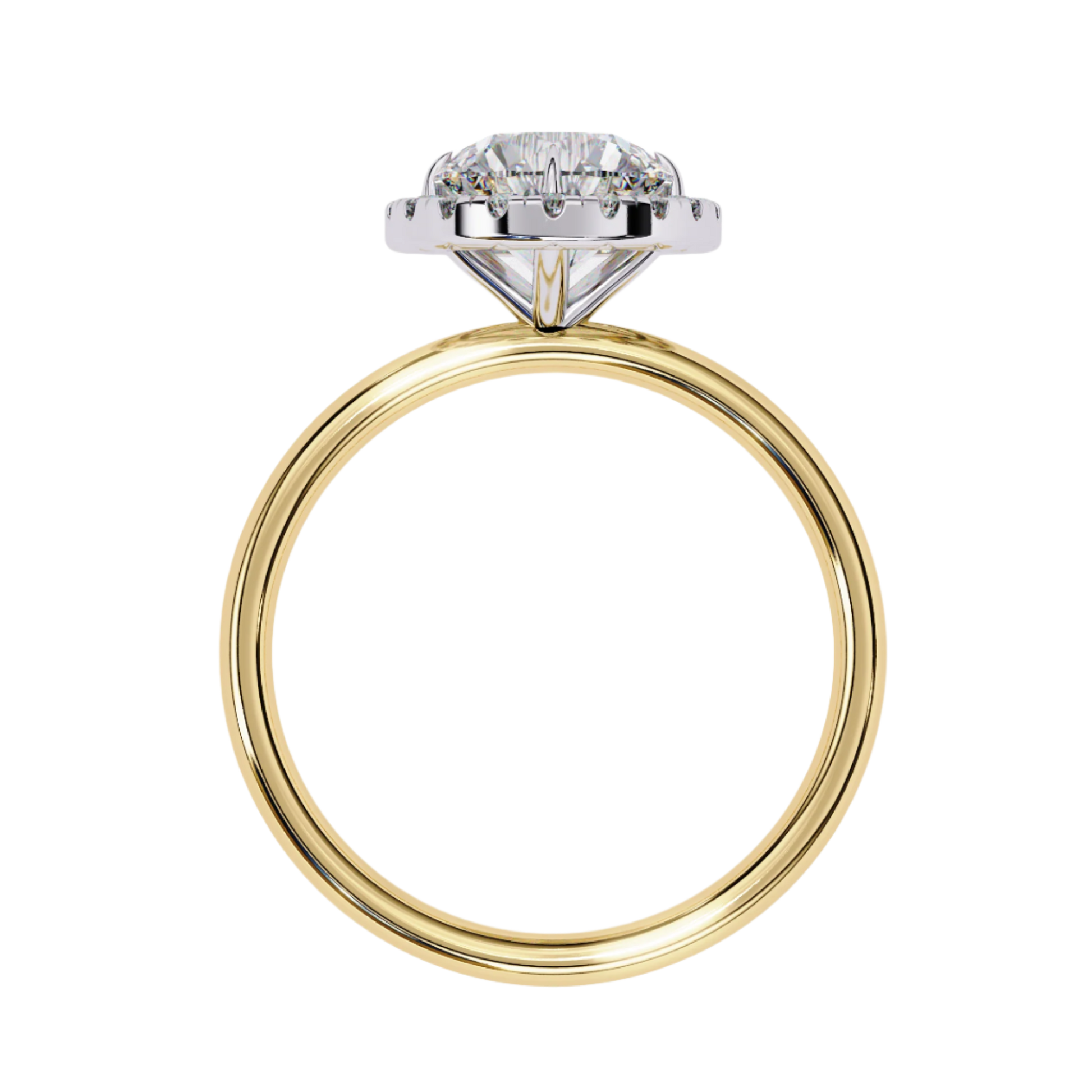 Sabine — Round cut lab grown and natural diamond engagement ring — halo — Carat House