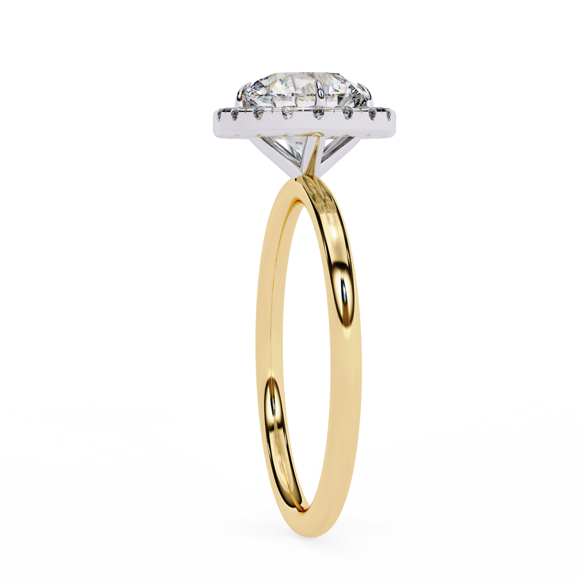 Sabine — Round cut lab grown and natural diamond engagement ring — halo — Carat House
