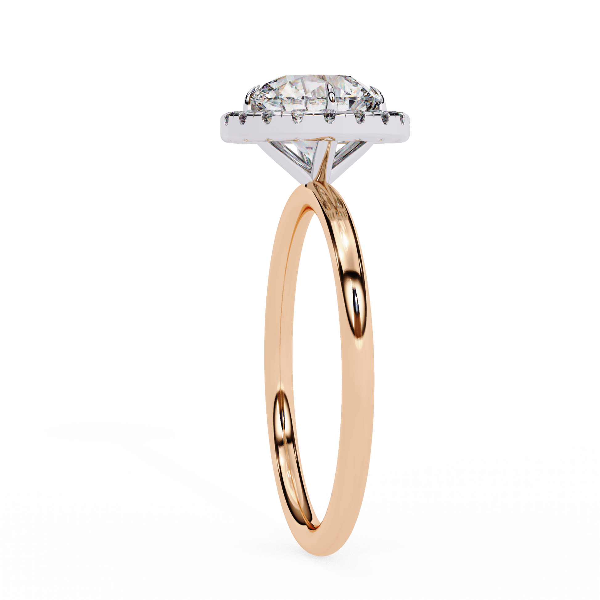 Sabine — Round cut lab grown and natural diamond engagement ring — halo — Carat House