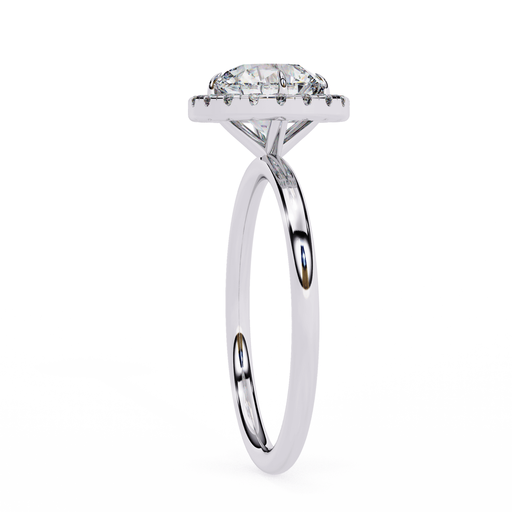 Sabine — Round cut lab grown and natural diamond engagement ring — halo — Carat House