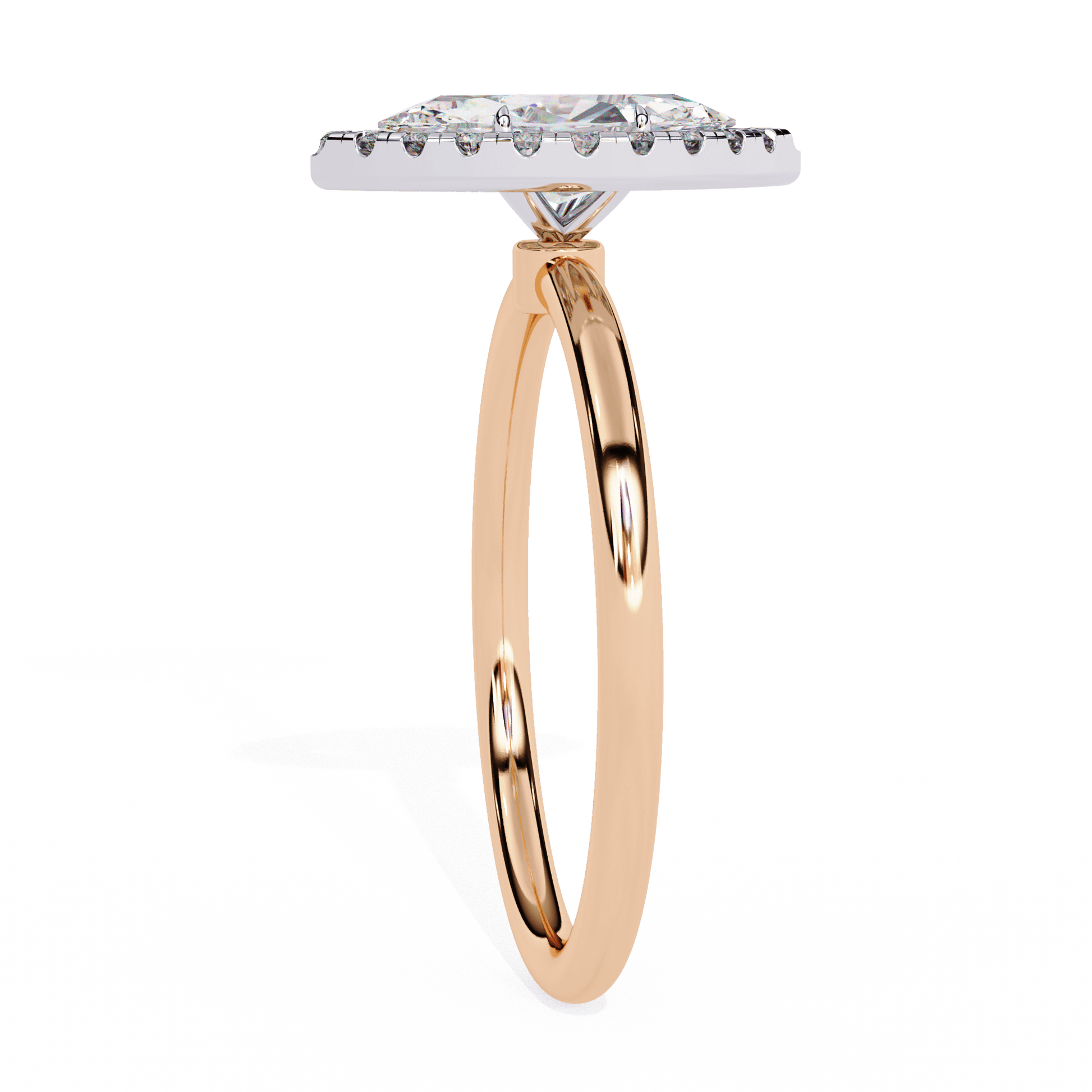 Thea — Marquise cut lab grown and natural diamond engagement ring — halo — Carat House