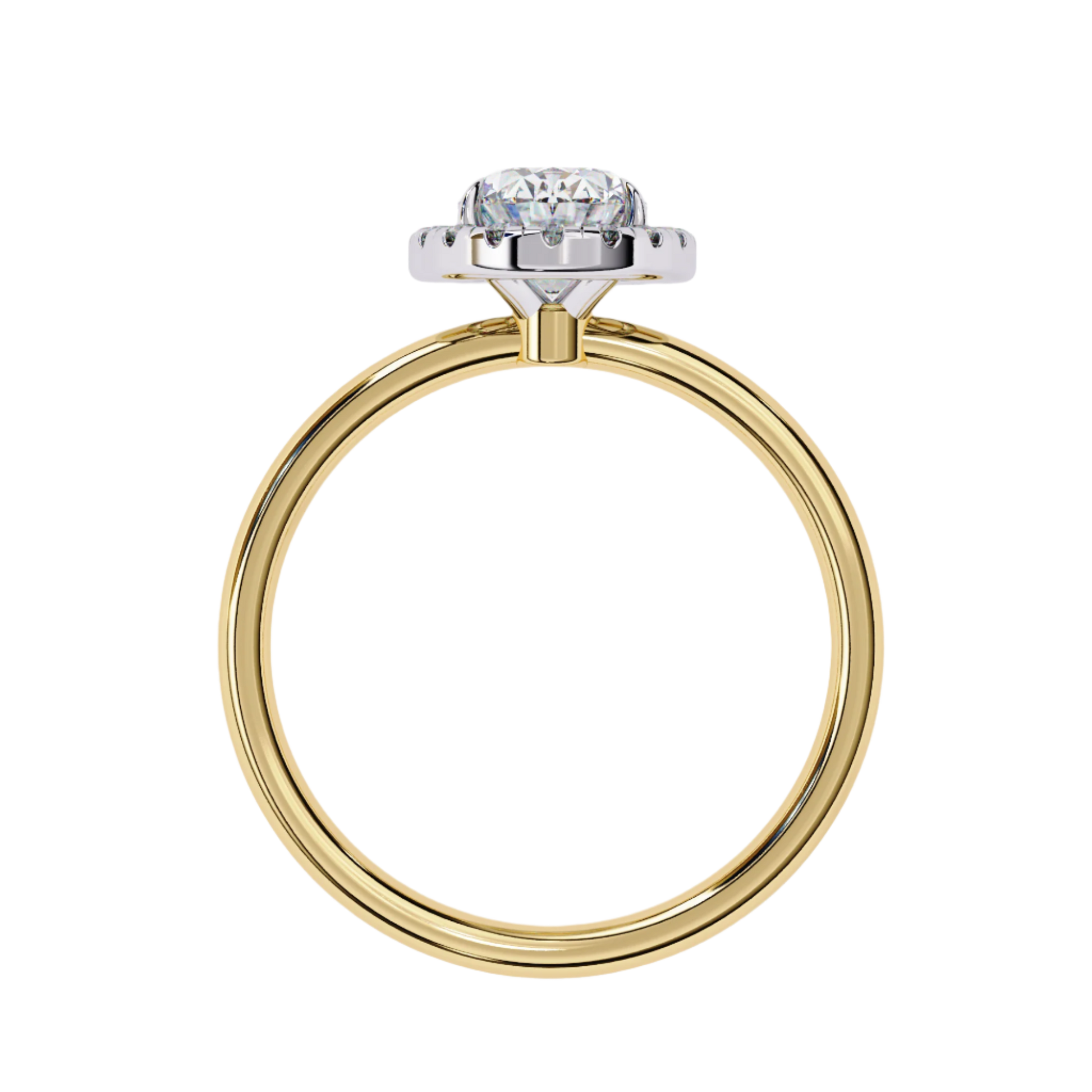 Evelina — Oval cut lab grown and natural diamond engagement ring — halo — Carat House